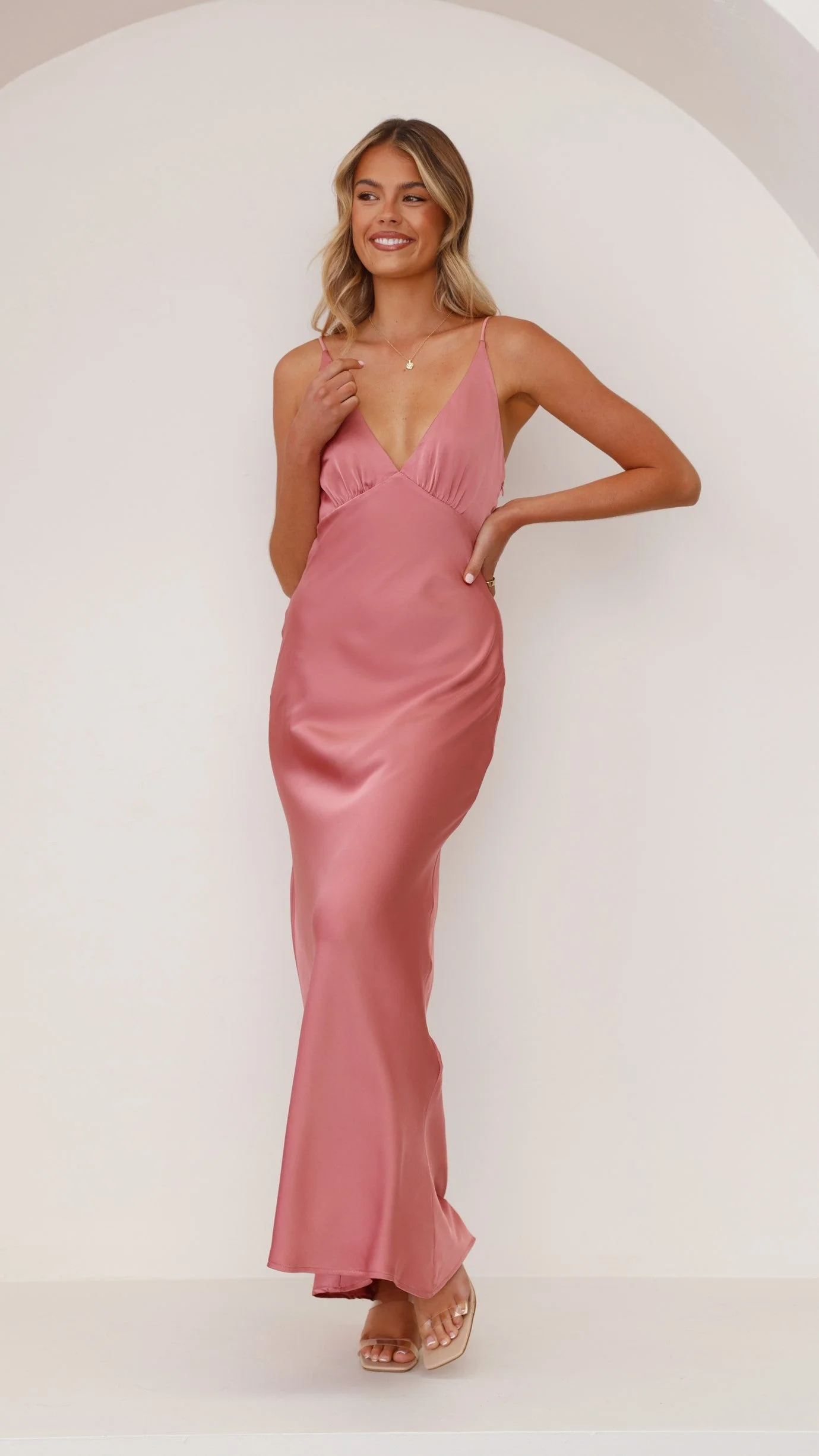 Ziah Maxi Dress - Baked Rose