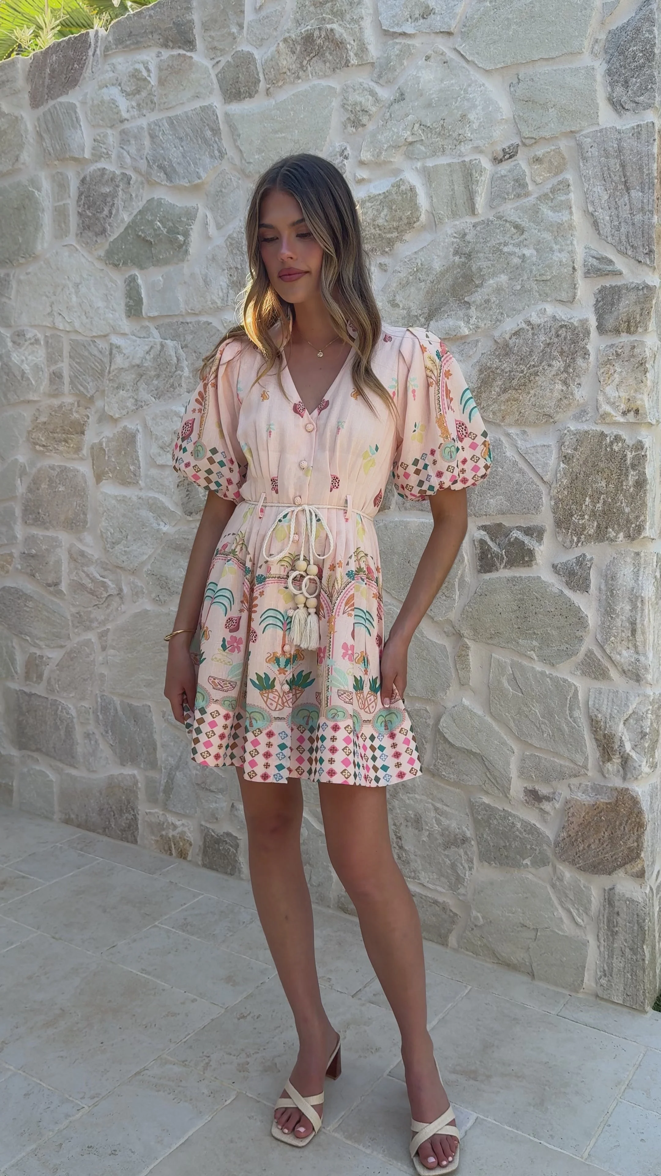 Misty Mini Dress - Acacia Palm