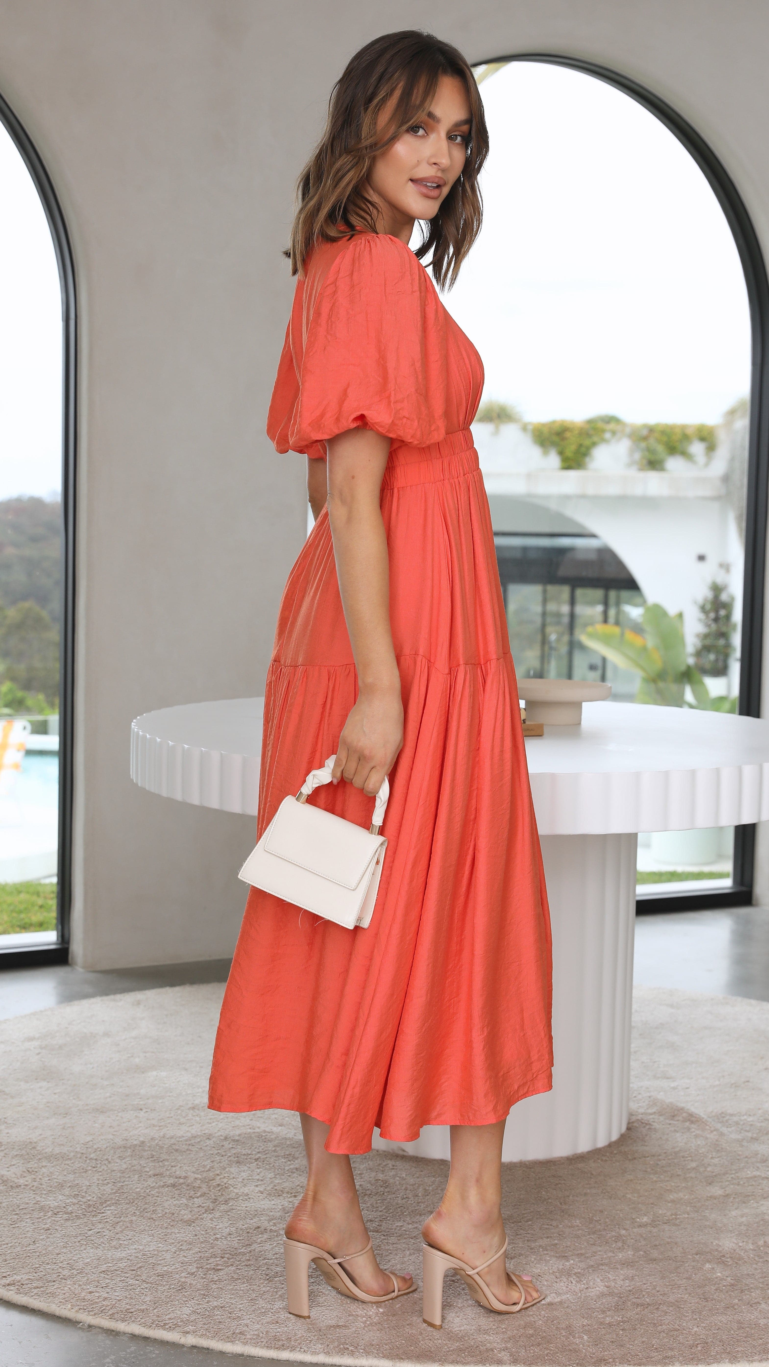 Erin Midi Dress - Melon