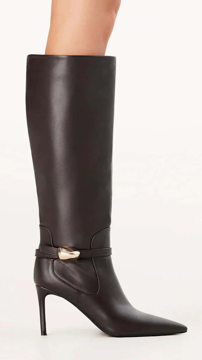 Druella Heeled Boot - Dark Cacao