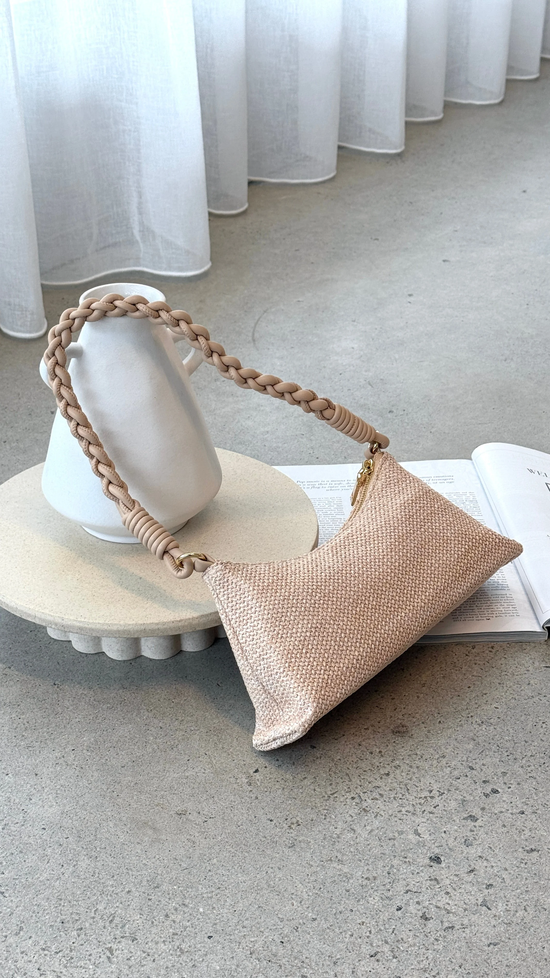 Millie Shoulder Bag - Natural Raffia