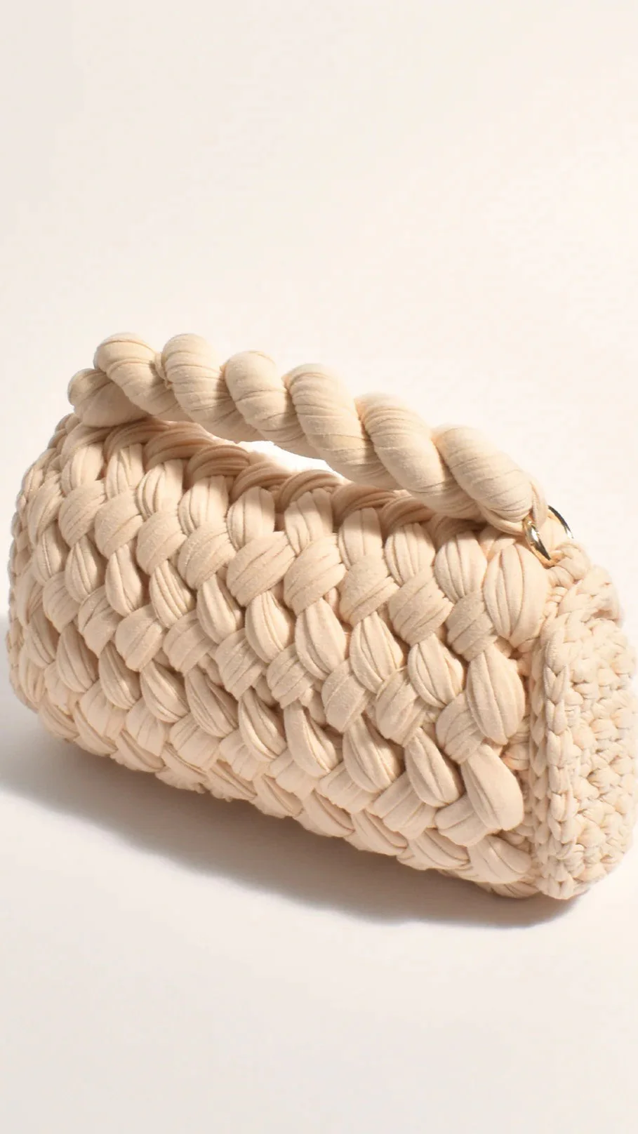 Annabel Chunky Plaited Handbag - Cream