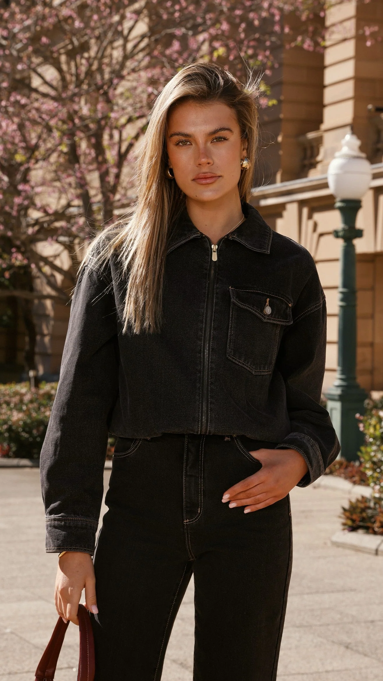 Abrand Denim Bomber Cara - Washed Black