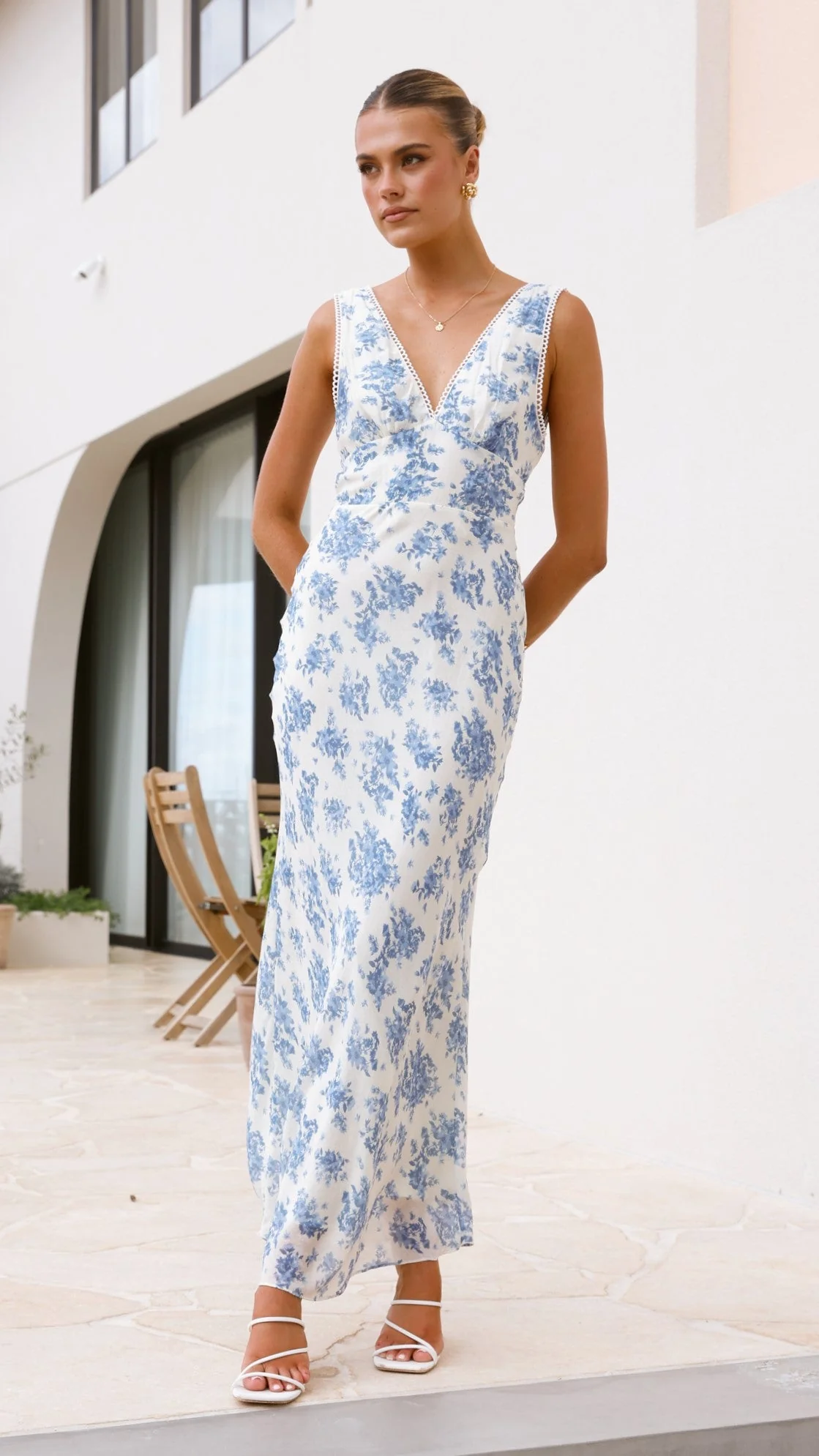 Kamala Maxi Dress - Blue Floral