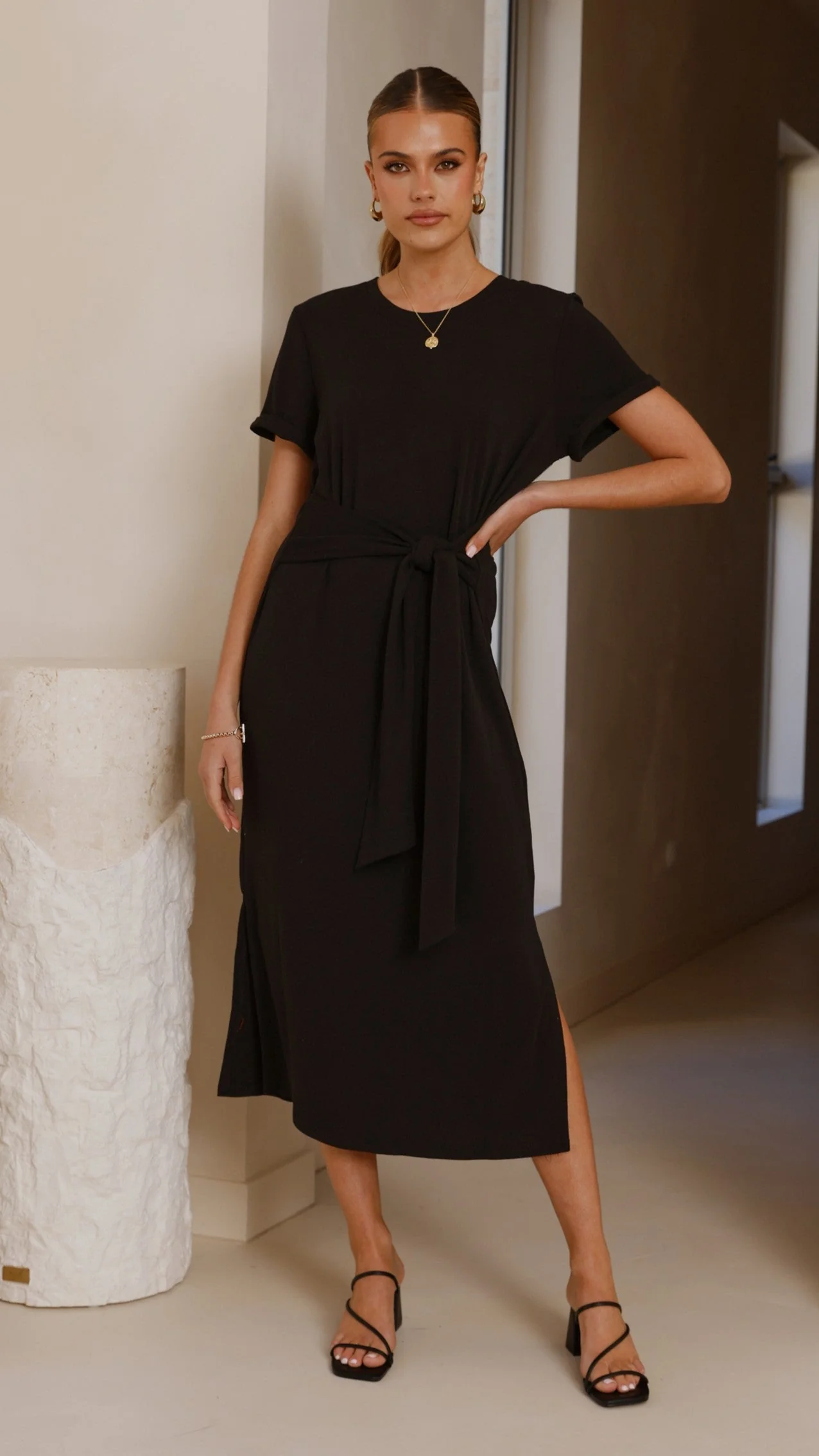 Valier Midi Dress - Black