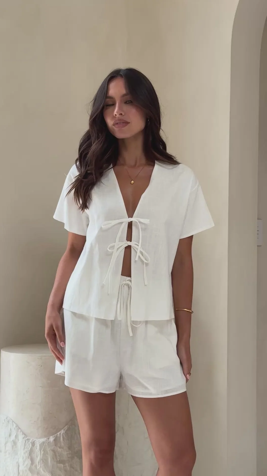 Zella Top and Shorts Set - White