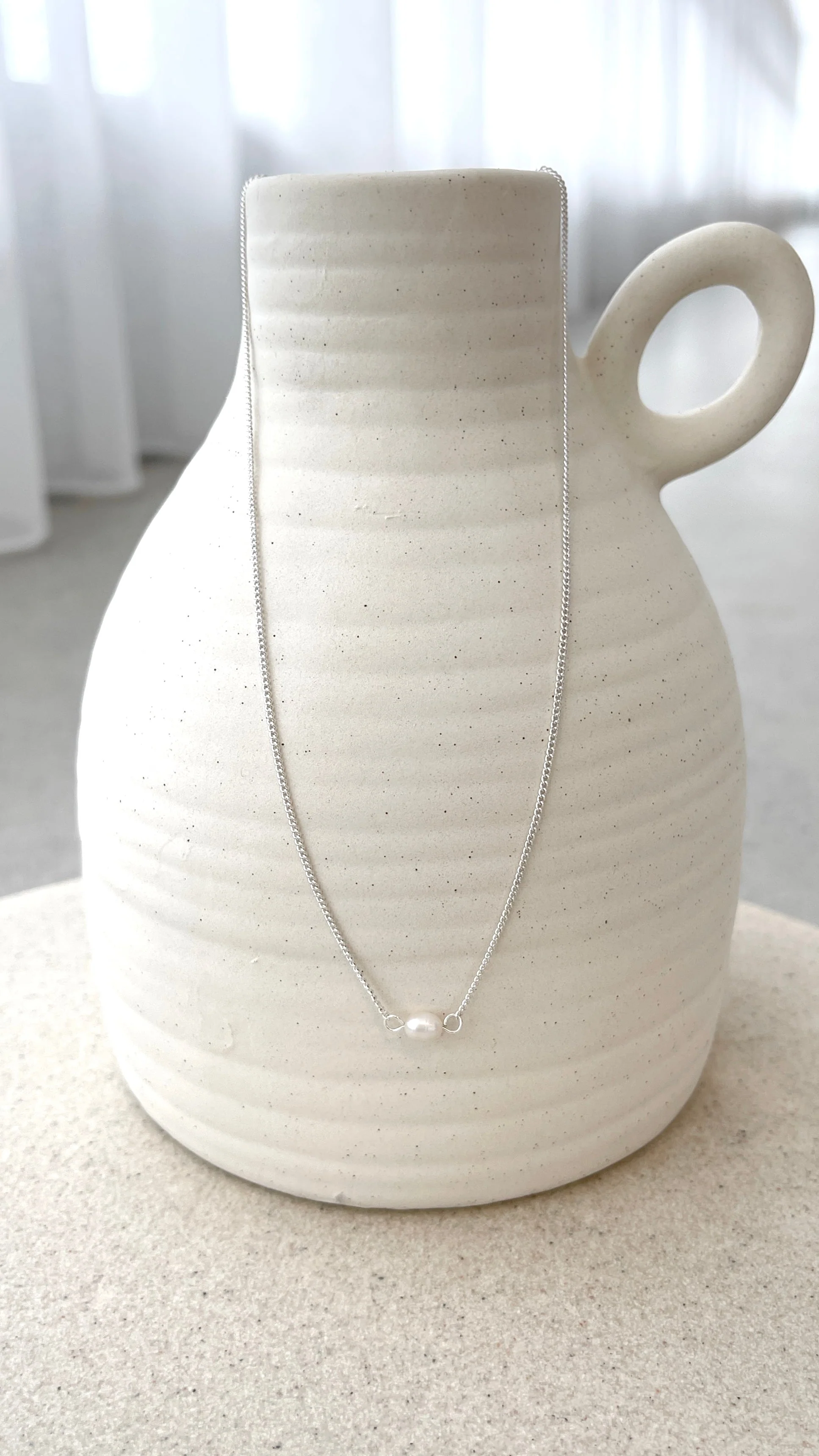 Kimmy Necklace - Silver/Pearl