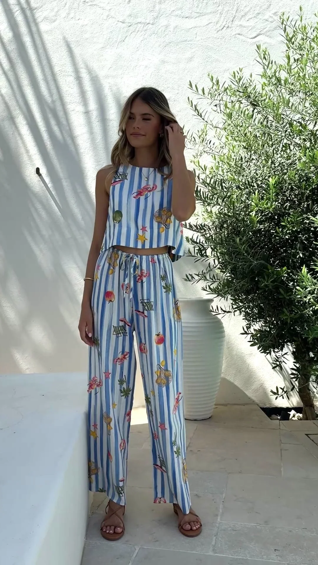 Alejandro Top - Striped Sailor Print