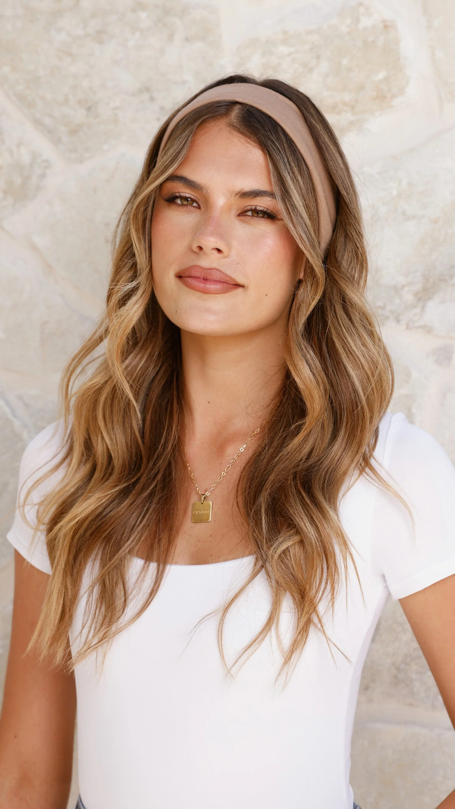 Millie Headband Set - Brown & Cream