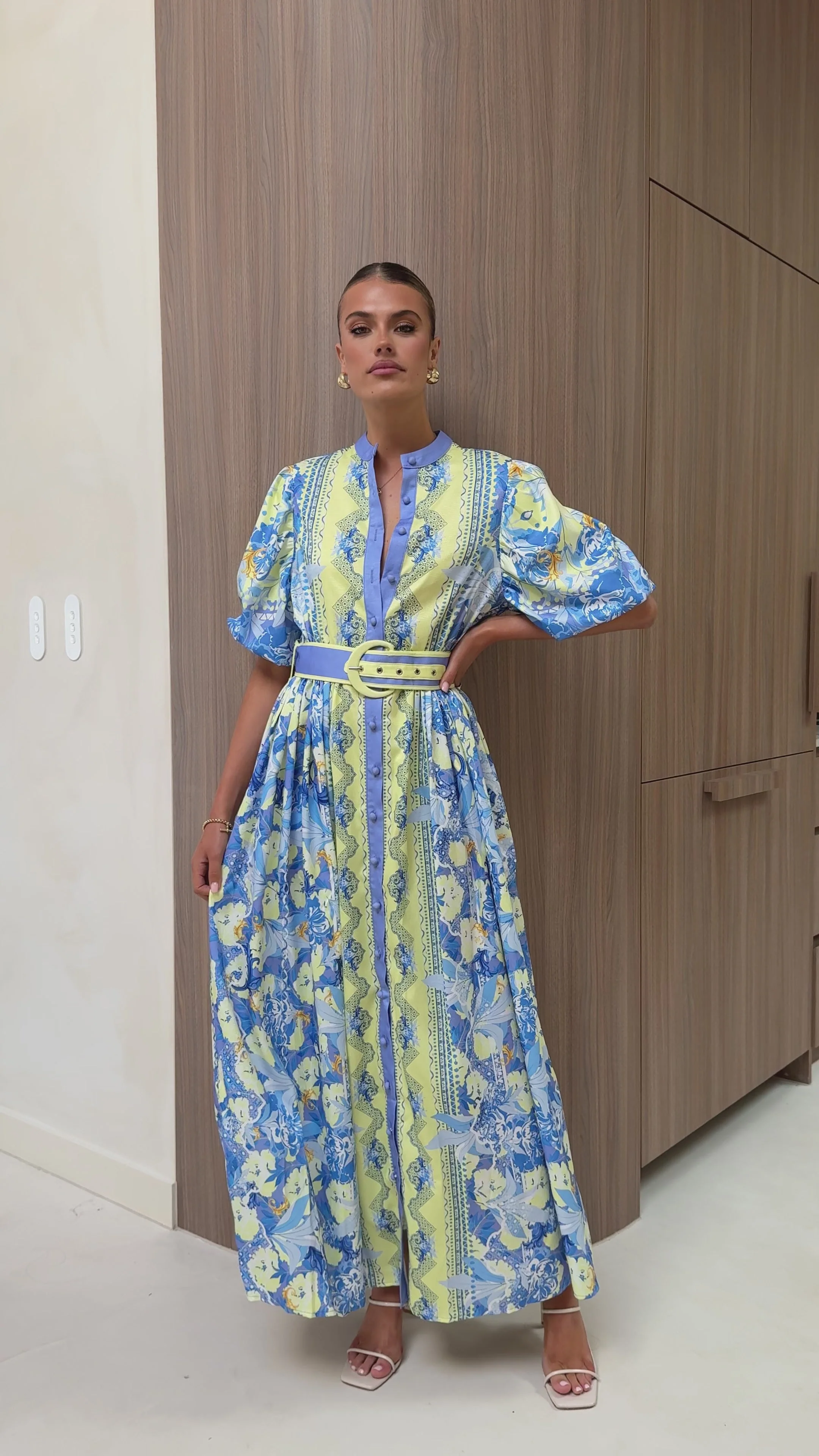 Claudelle Maxi Dress - Blue/Yellow