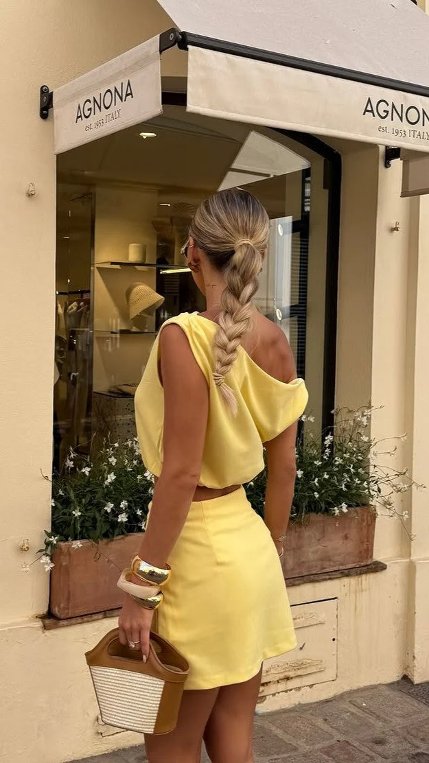 Charla Mini Skort - Yellow