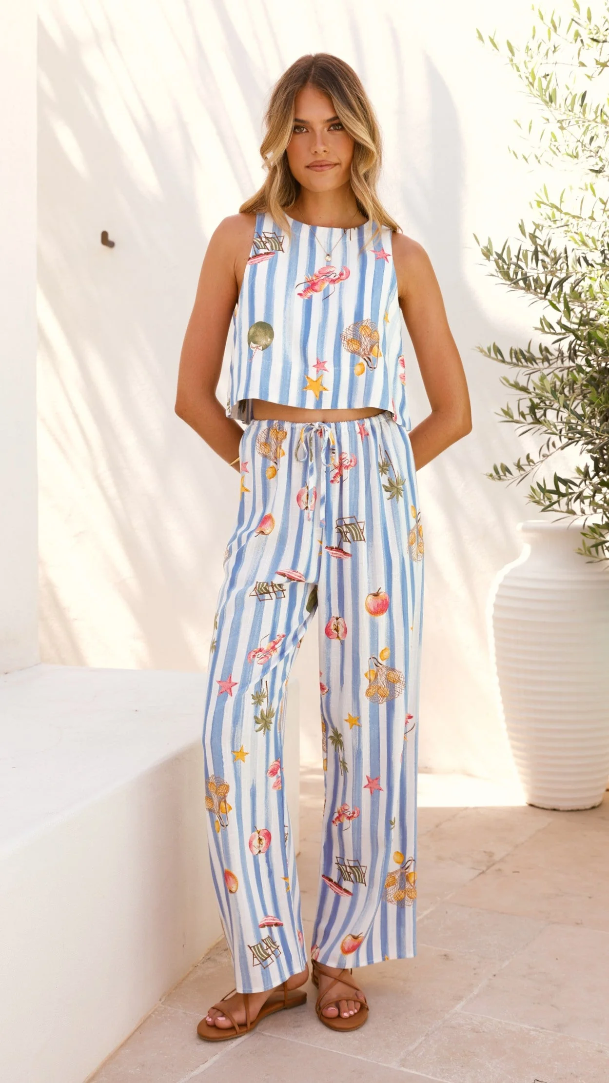 Alejandro Top - Striped Sailor Print