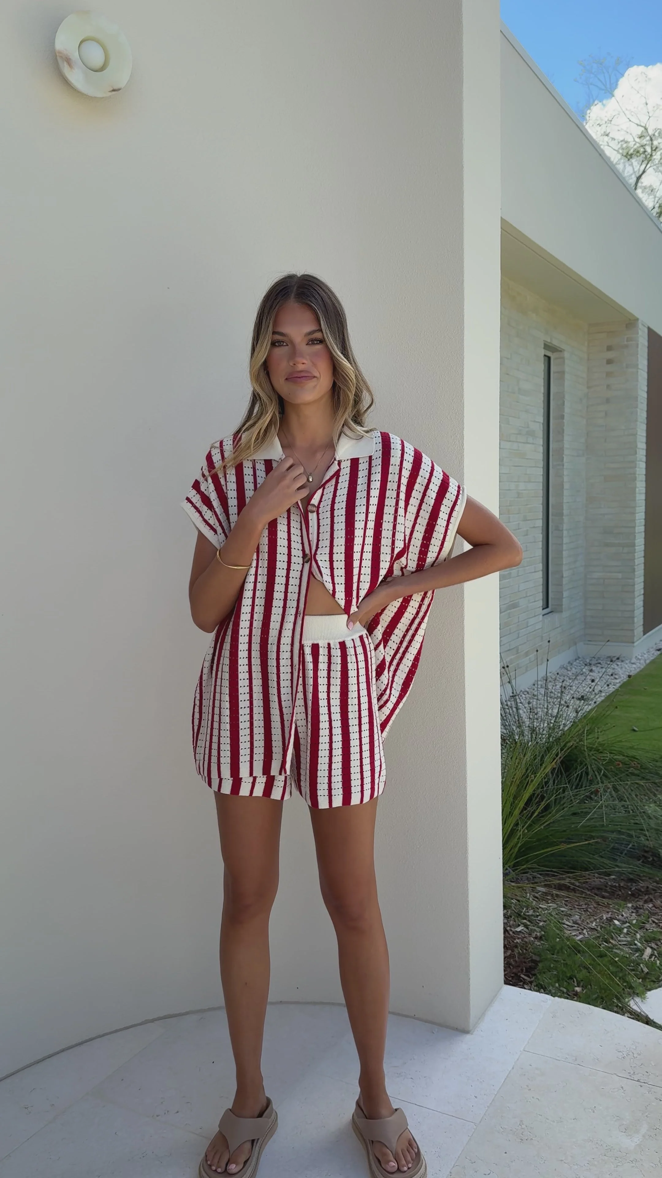 Leonie Knit Shorts - Red