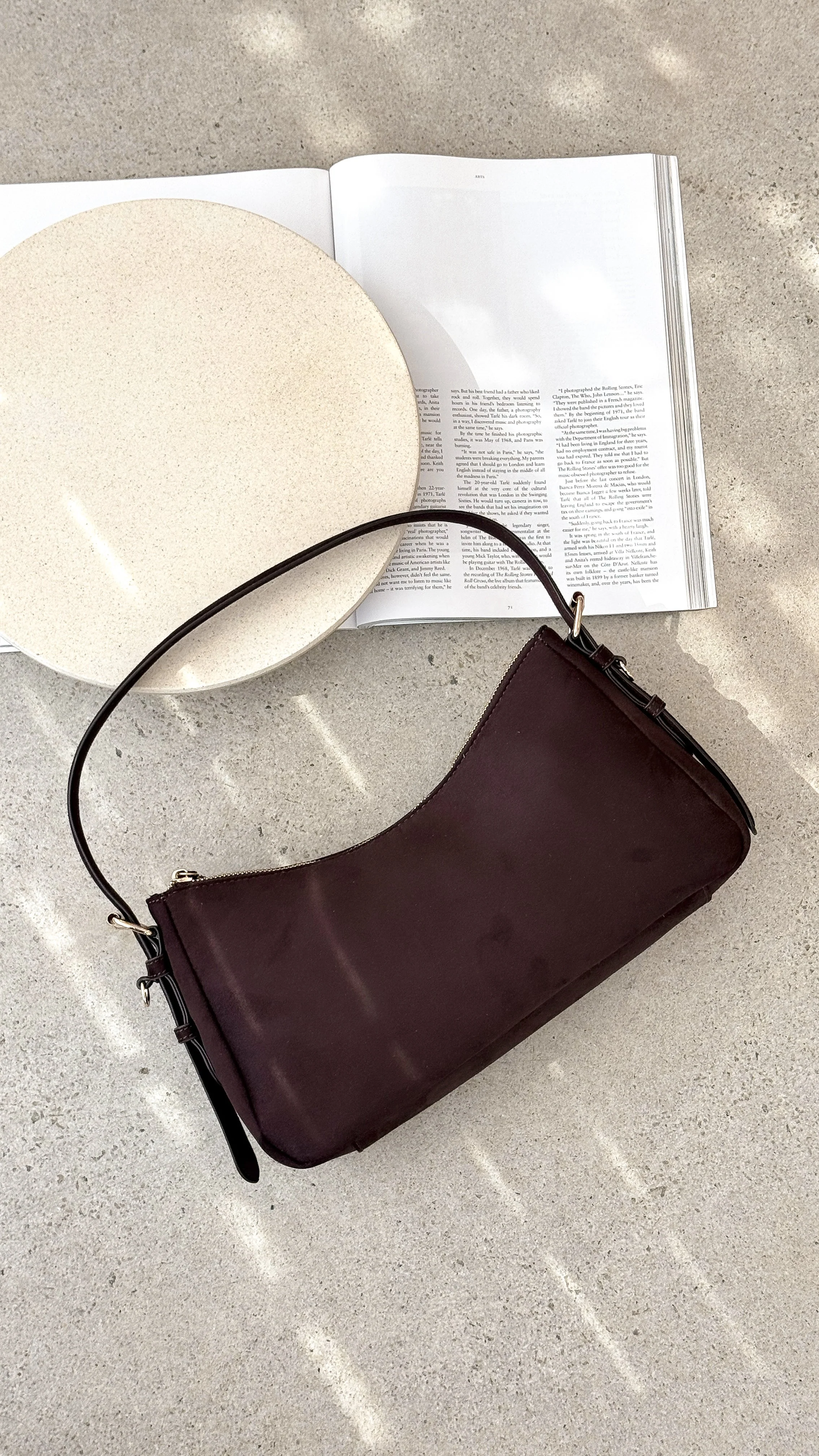 Allegra Shoulder Bag - Chocolate Suede