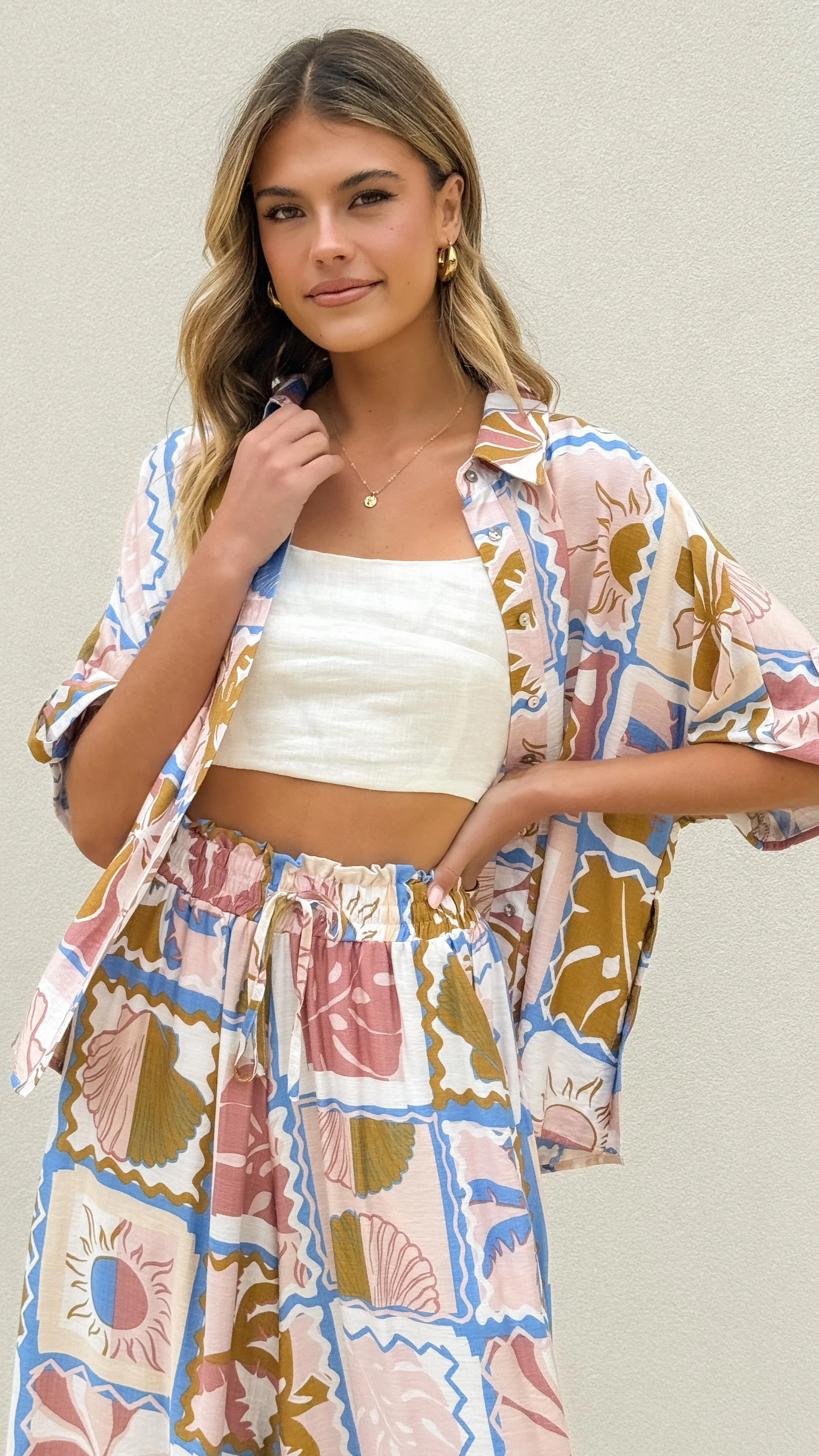 Daley Button Up Shirt - Bahamas Print