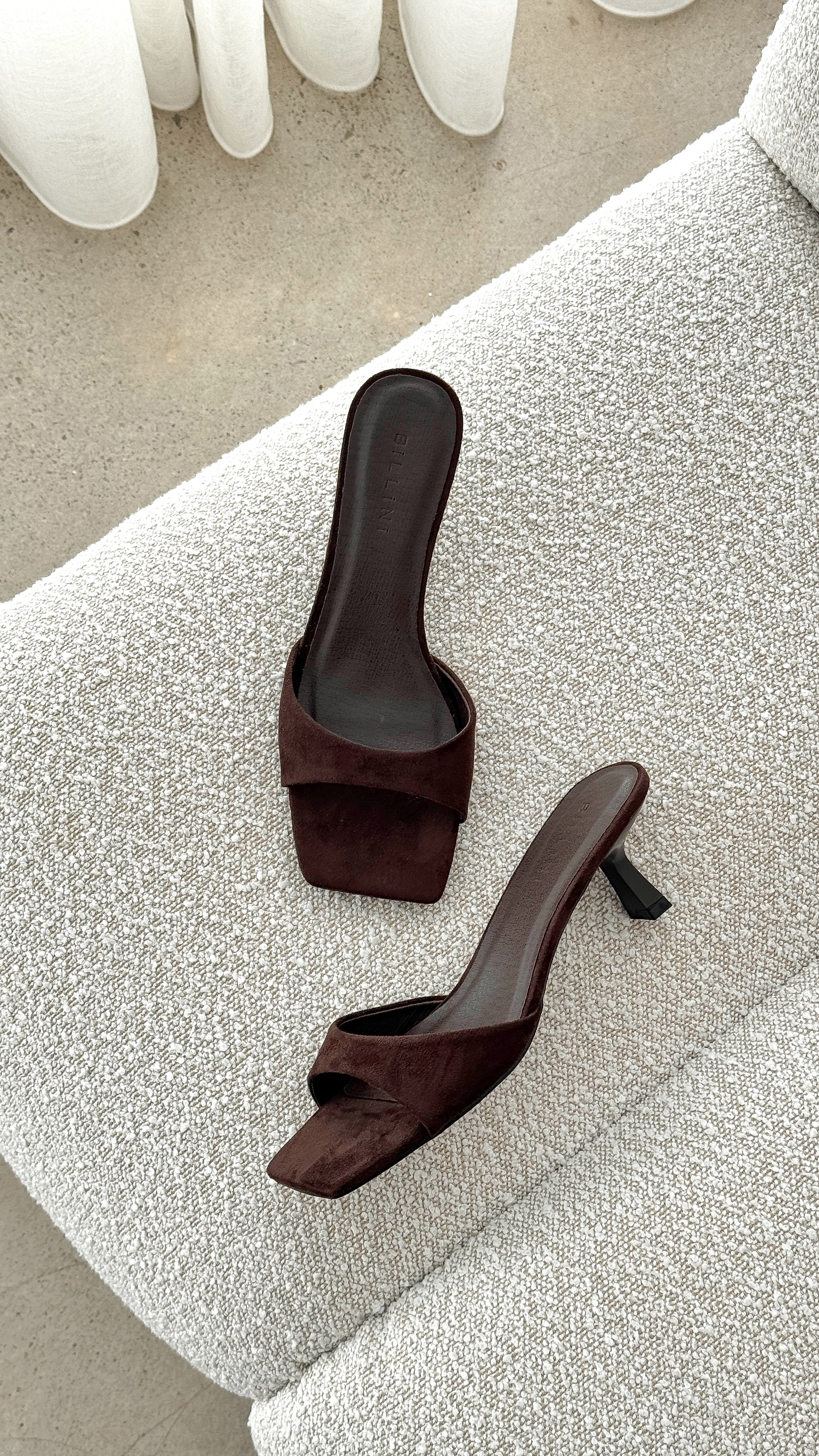 Meadow Heel - Dark Cacao Suede
