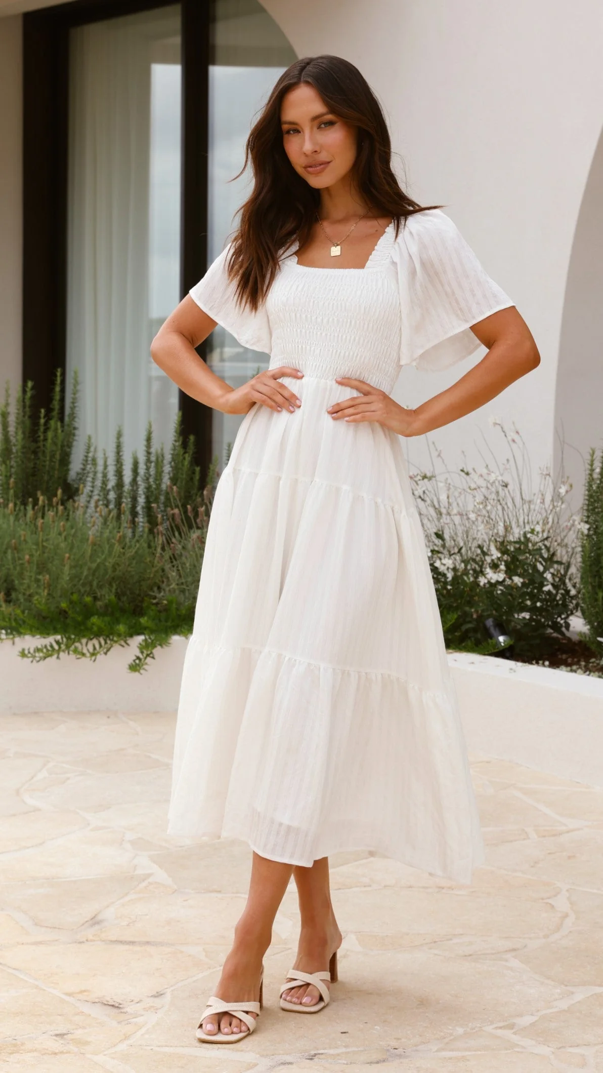 Lainey Midi Dress - White