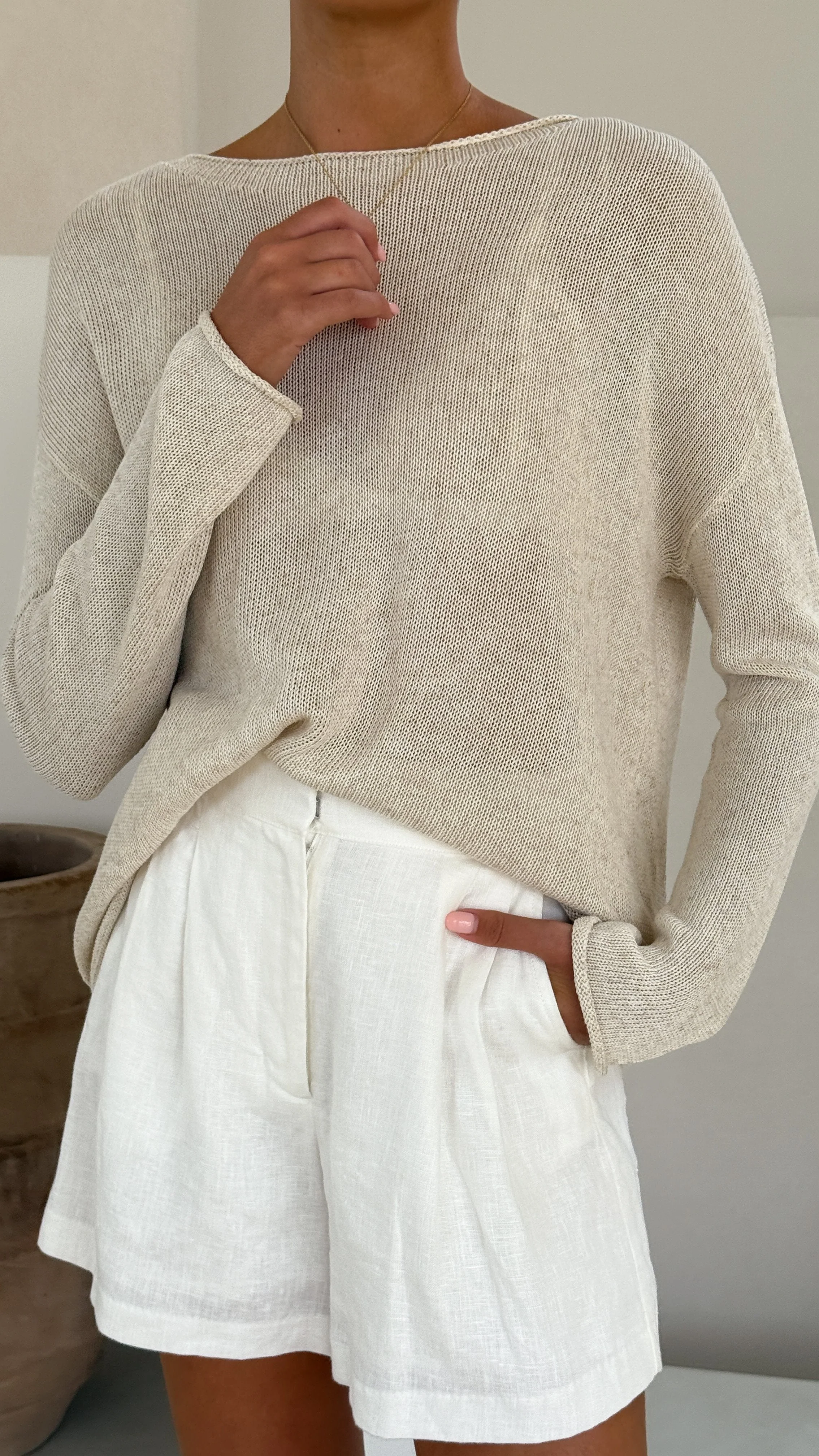 Lakoa Knit Top - Natural