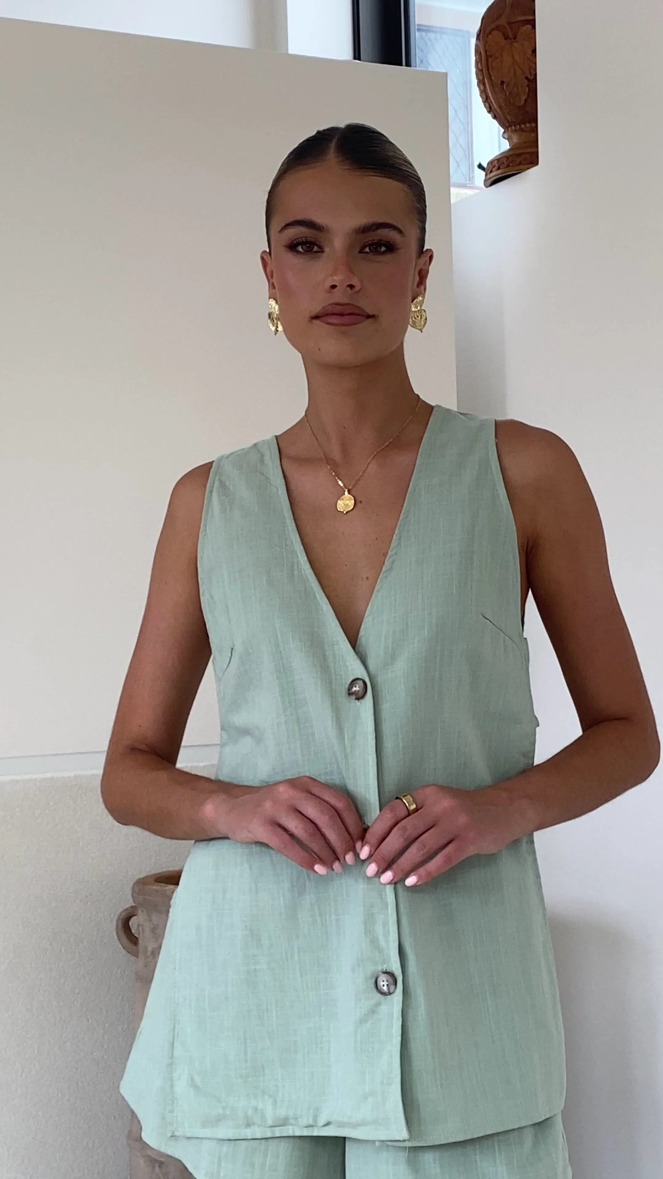 Hayley Vest and Shorts Set - Sage