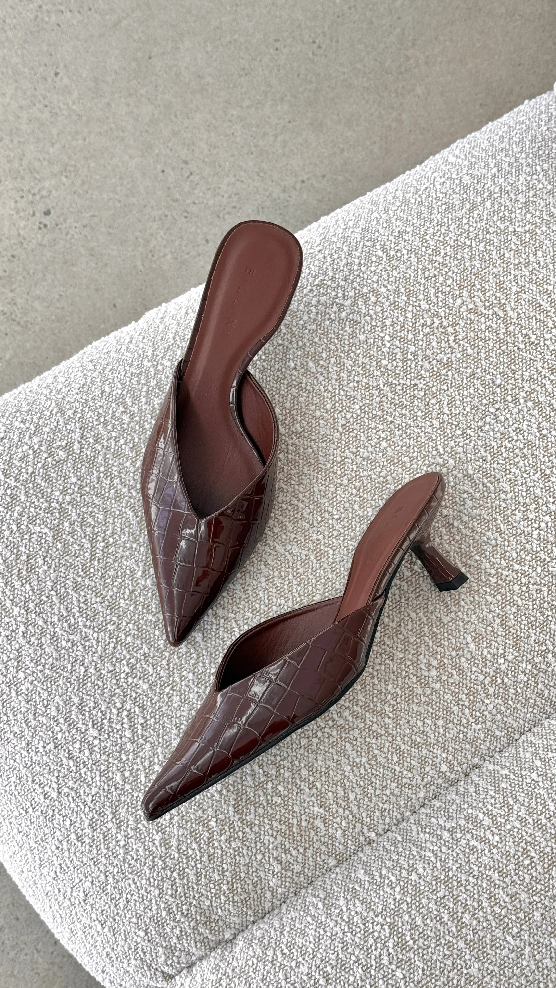 Adele Heel - Chocolate Patent Croc