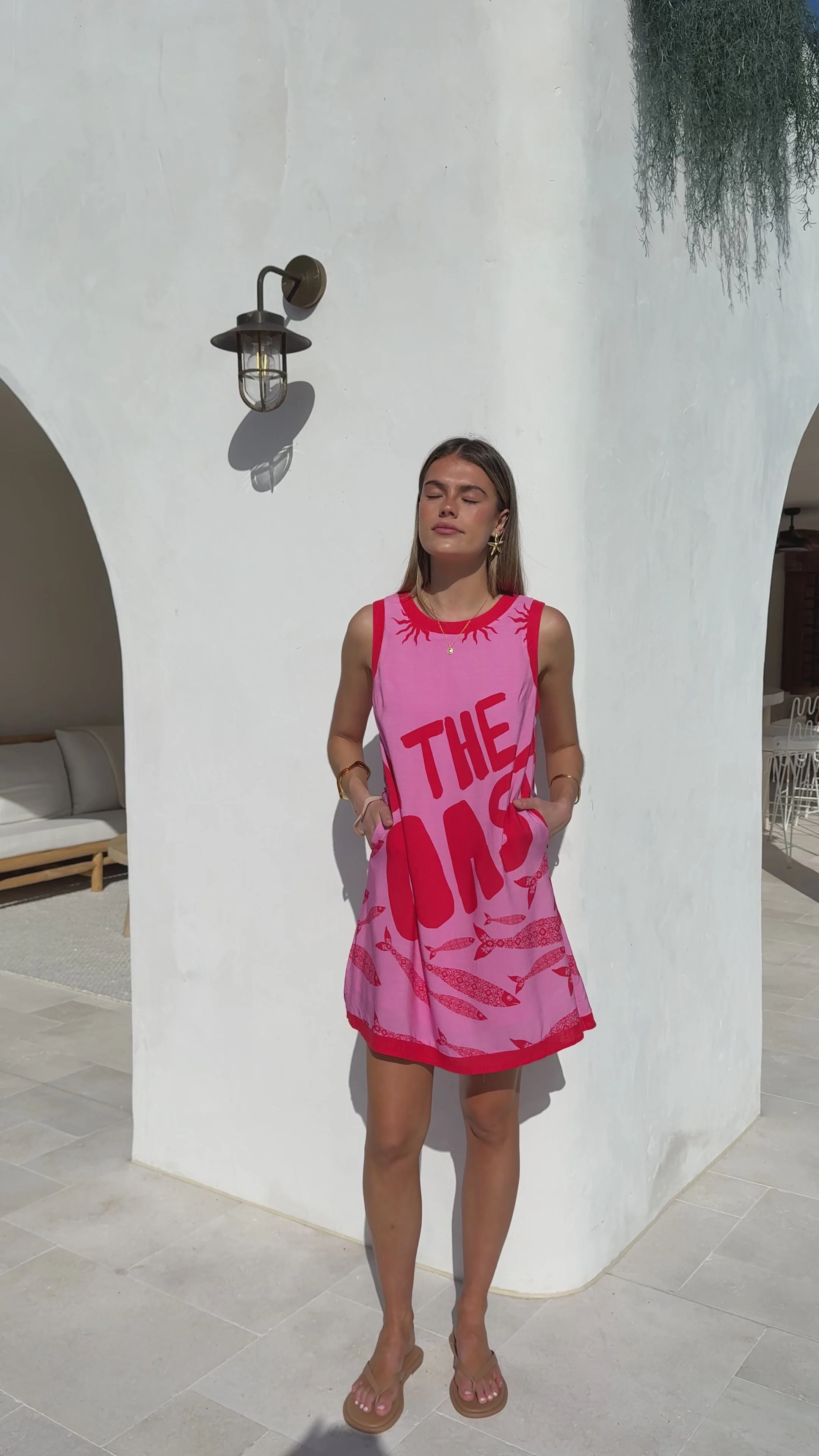 Amara Mini Dress - Pink/Red Tide