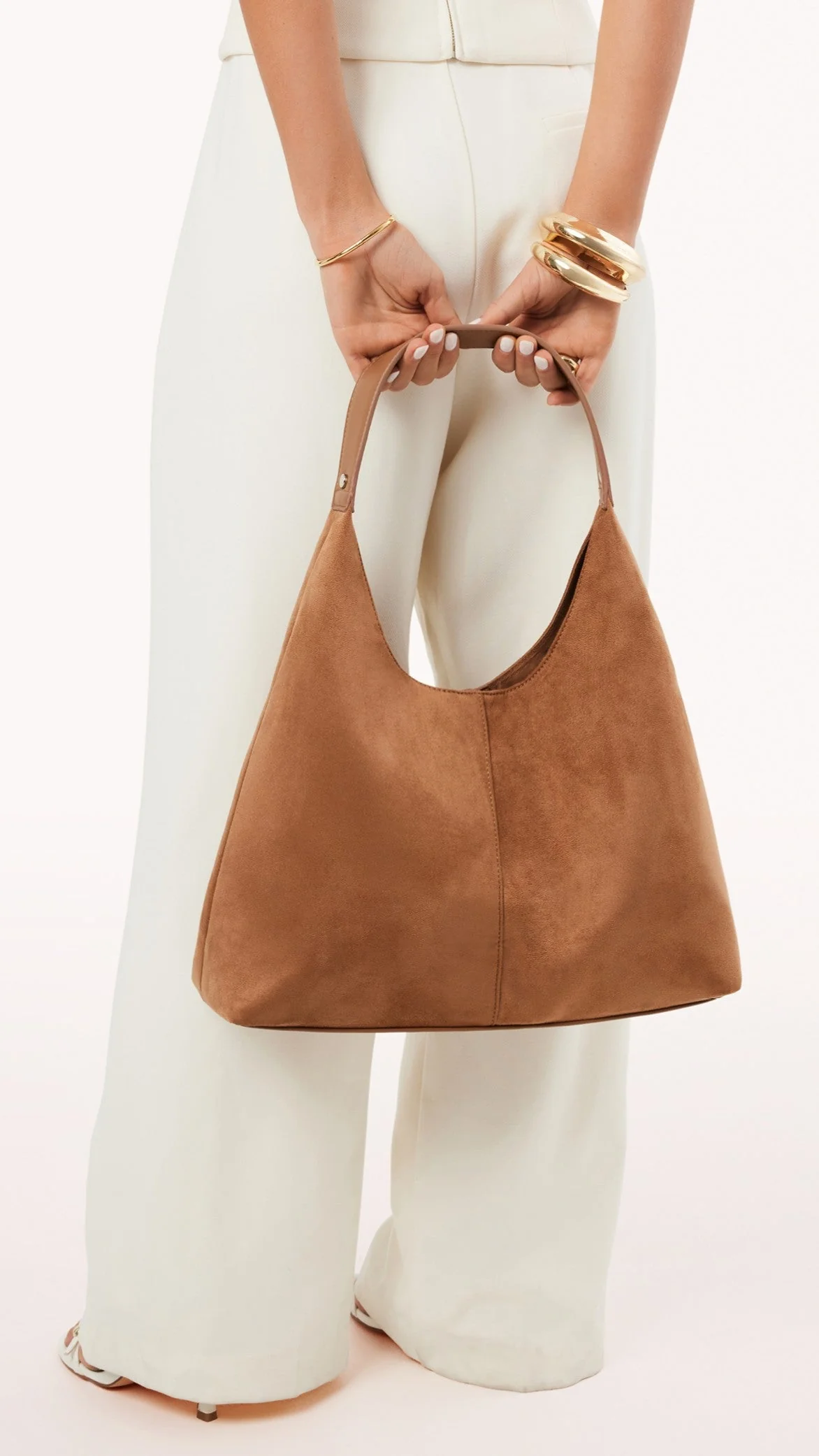 Tammy Shoulder Bag - Dark Tan Suede