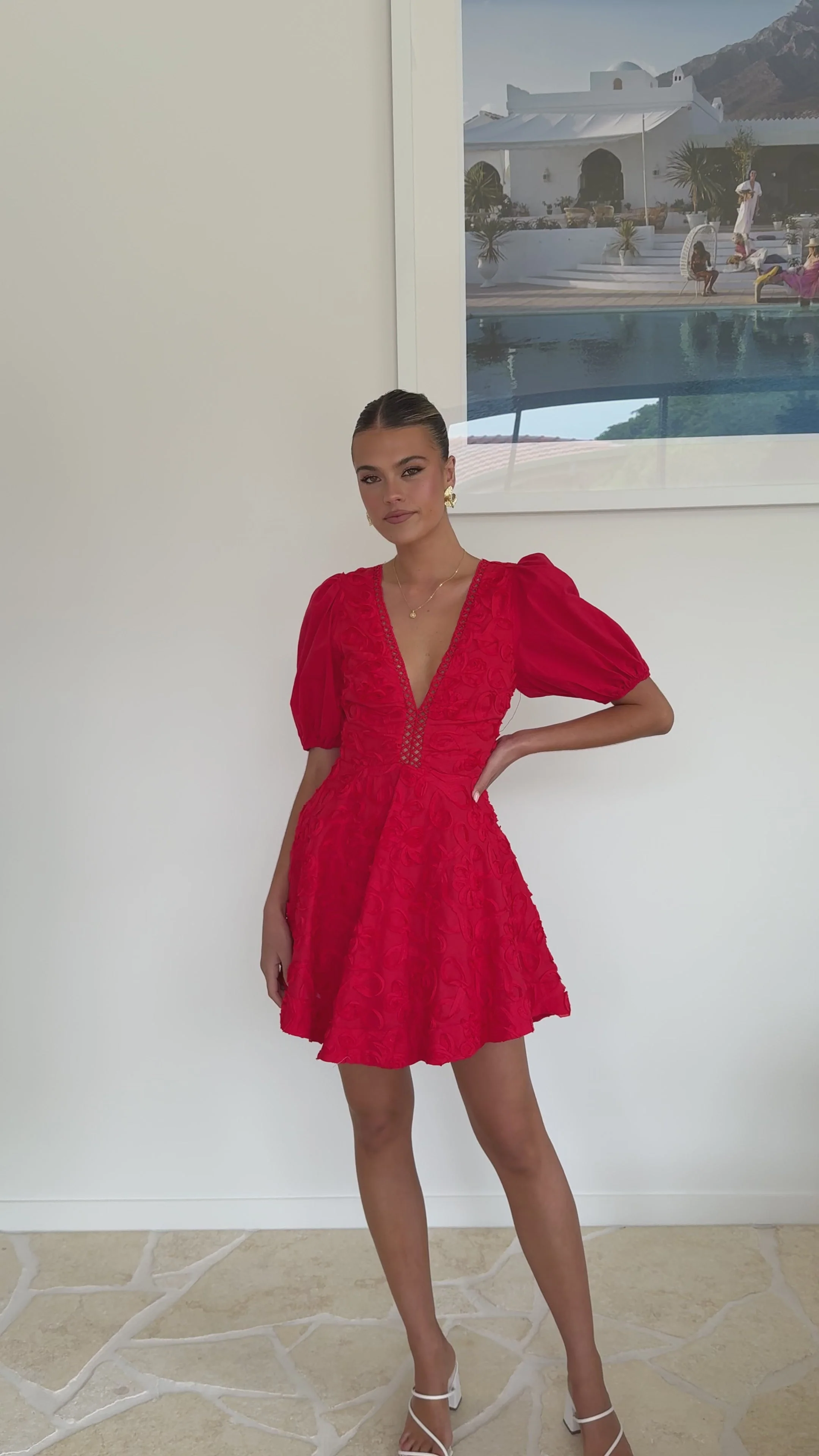 Calanthe Mini Dress - Red