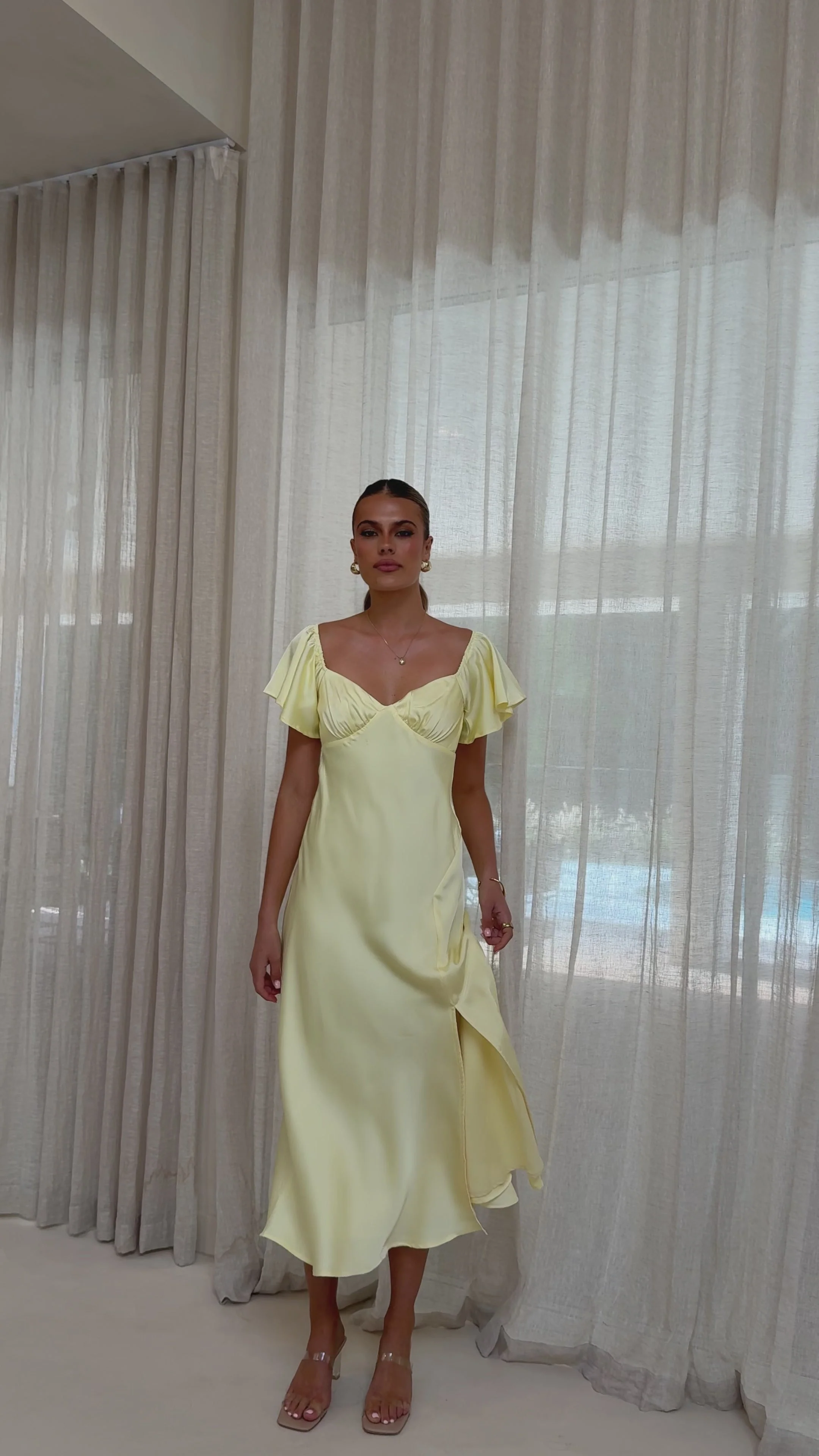 Louisa Midi Dress - Yellow