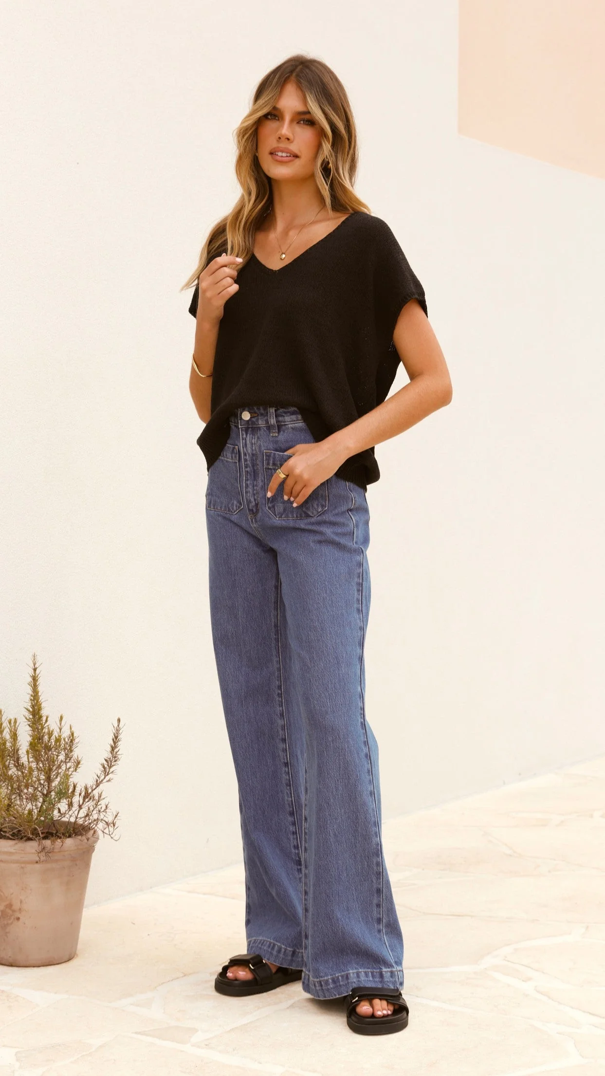 Stelaria Knit Top - Black