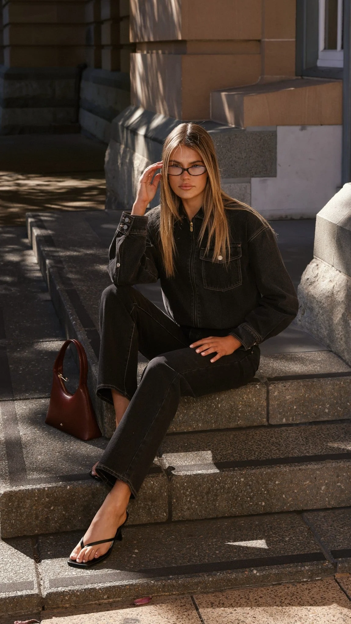 Abrand Denim Bomber Cara - Washed Black