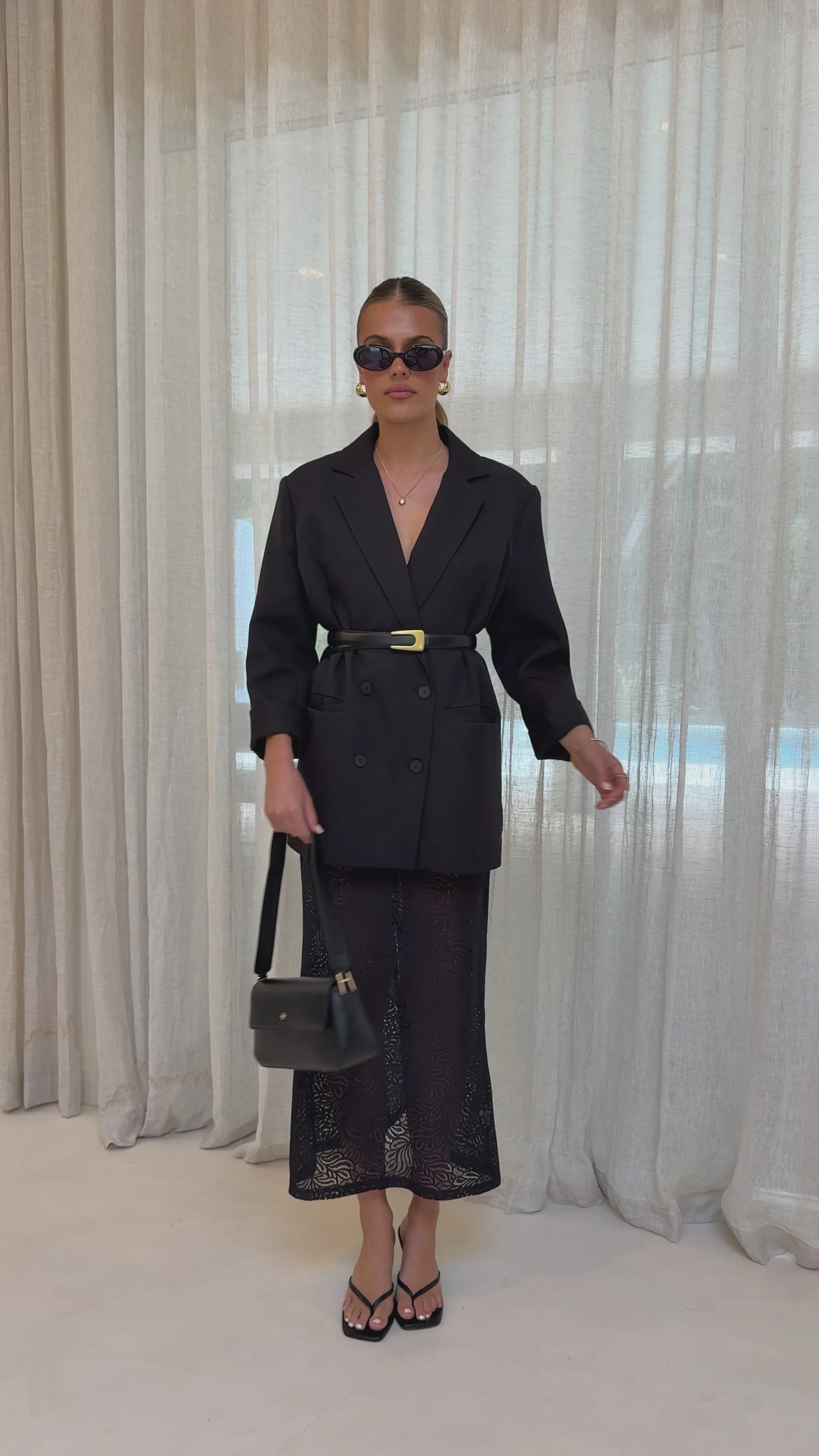 Louisa Lace Maxi Skirt - Black