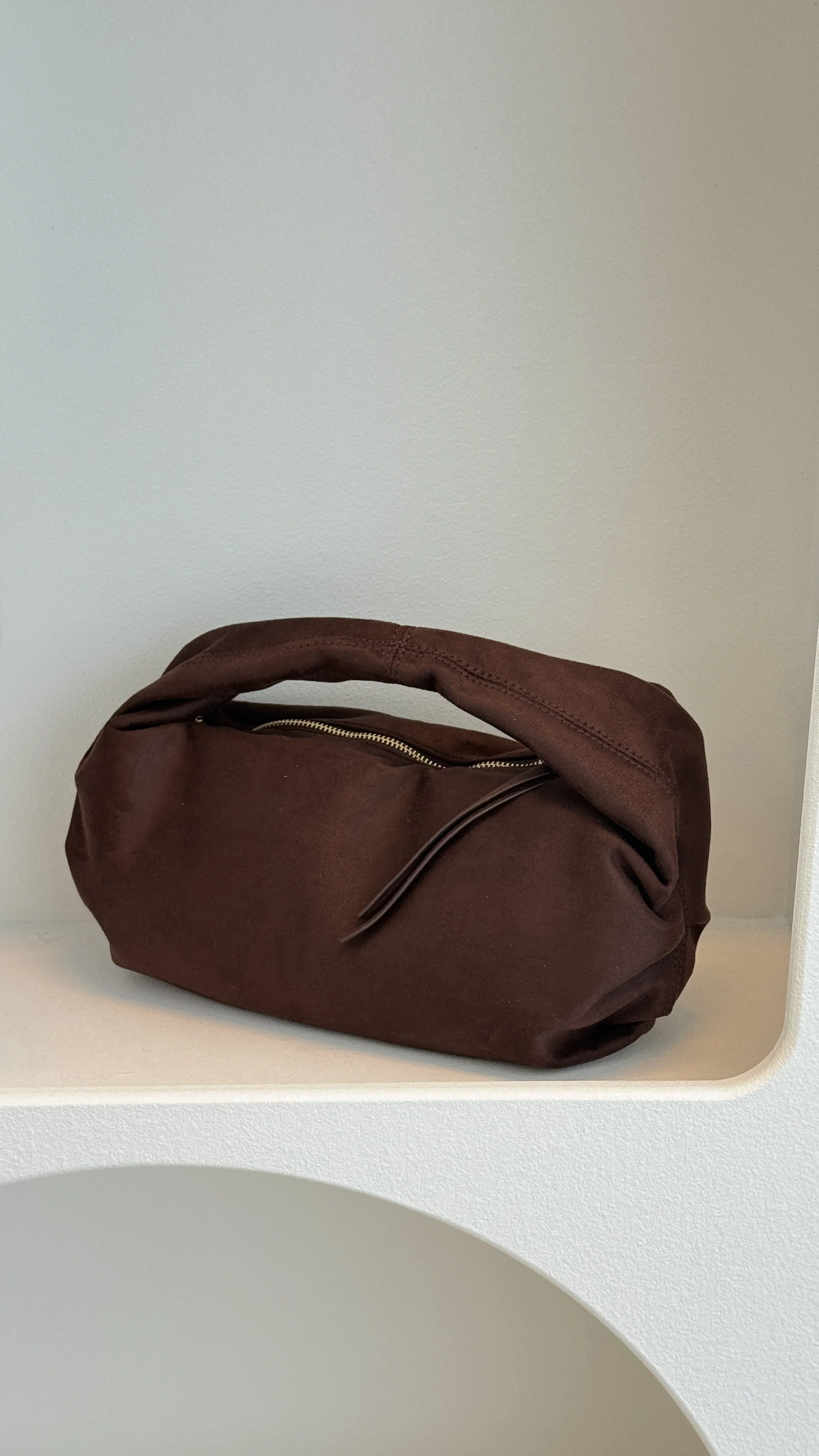 Renee Shoulder Bag - Chocolate Suede