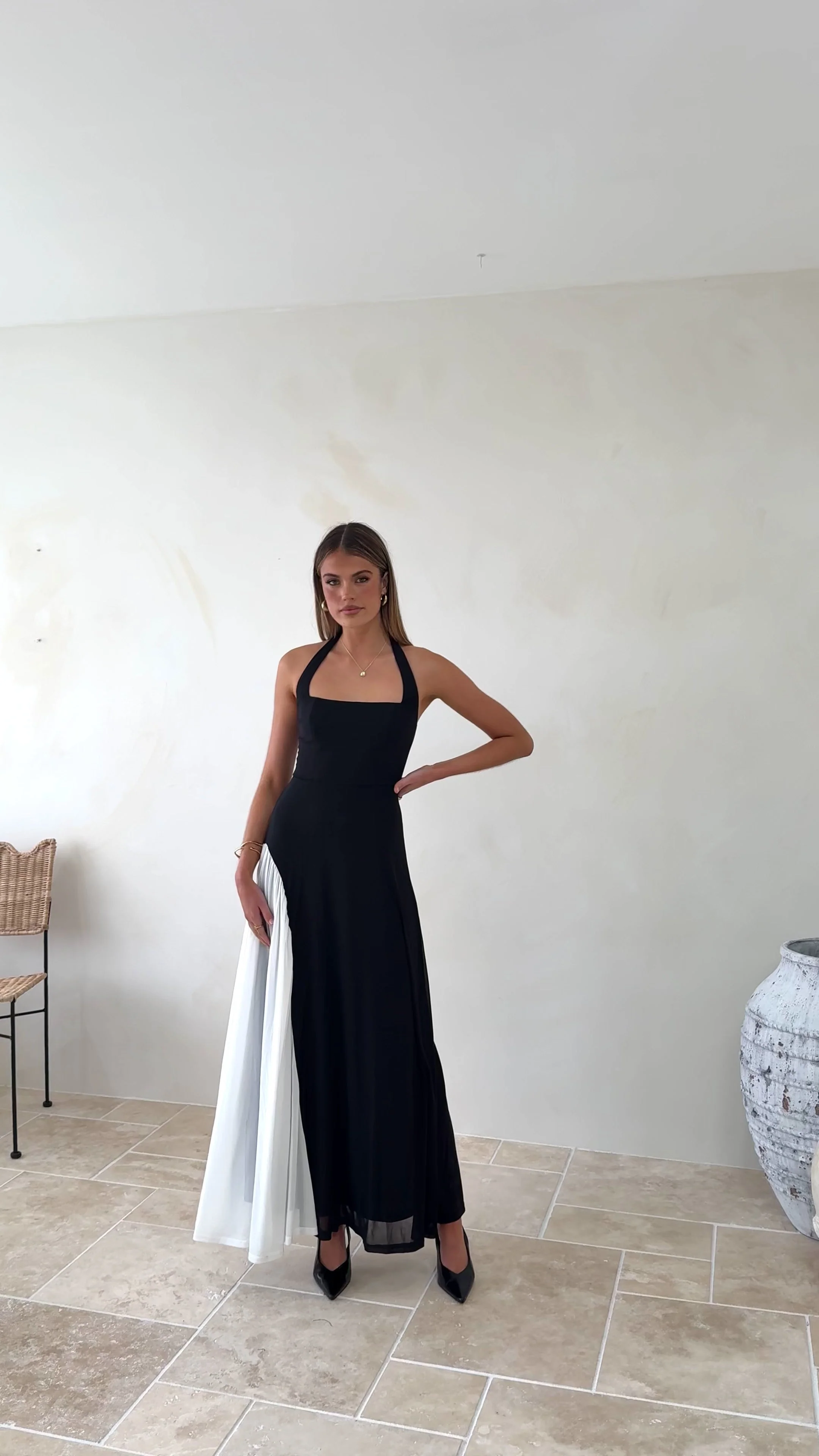 Cia Maxi Dress - Black/White