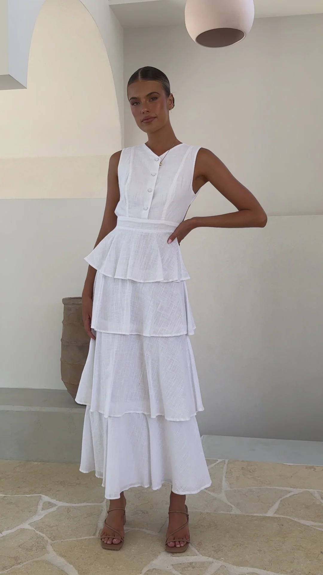 Anastasia Backless Maxi Dress - White