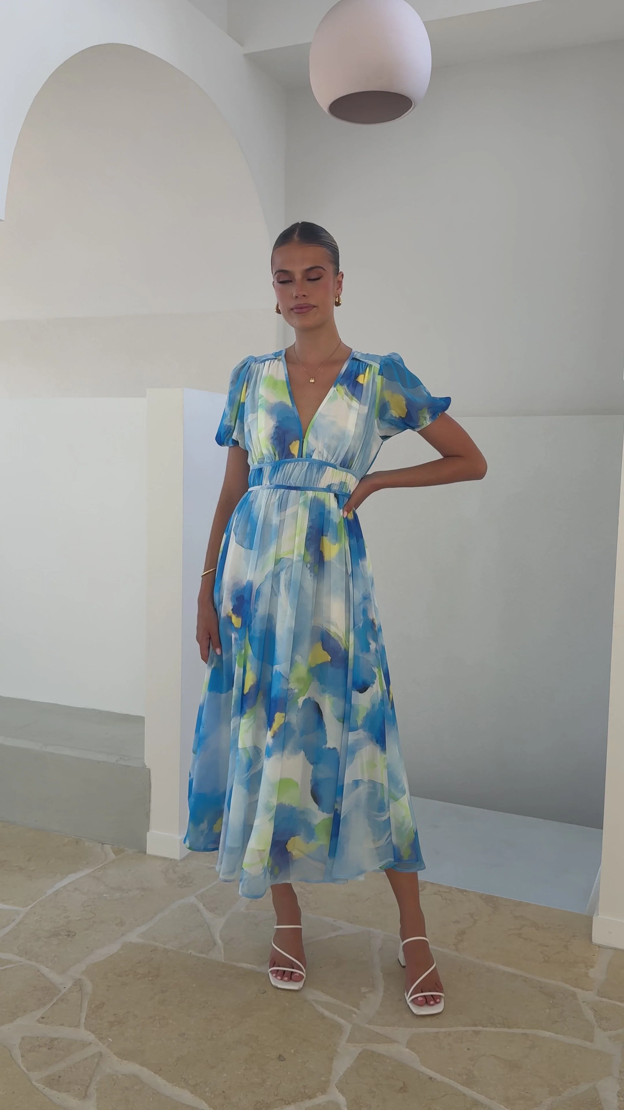Amberose Maxi Dress -  Blue/Green