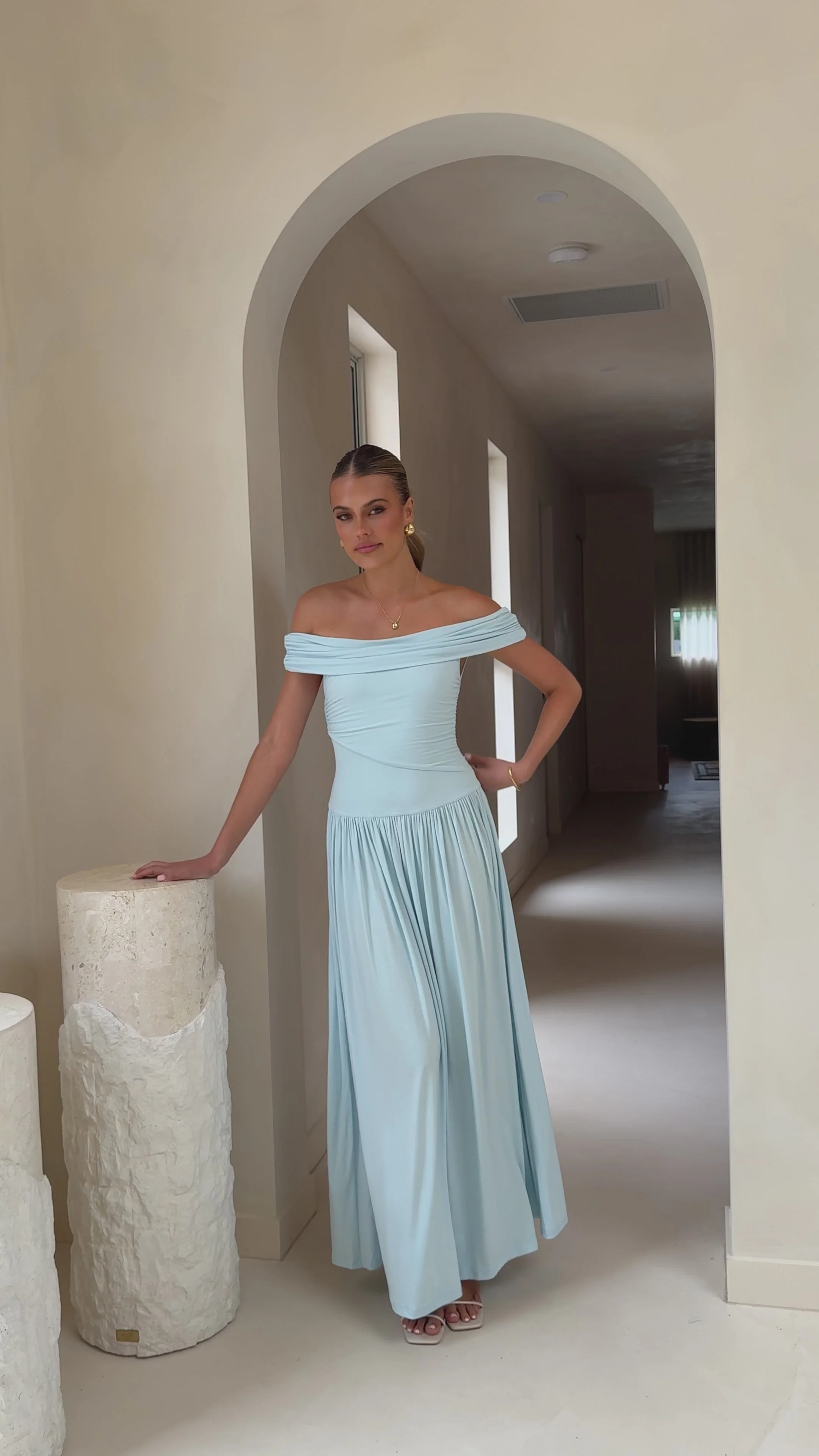 Manalla Maxi Dress - Sky Blue