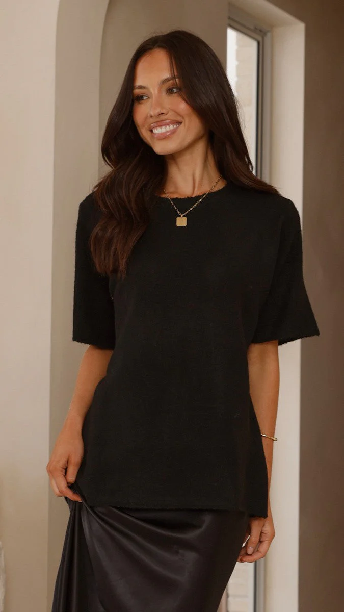 Tahlia Knit Top - Black