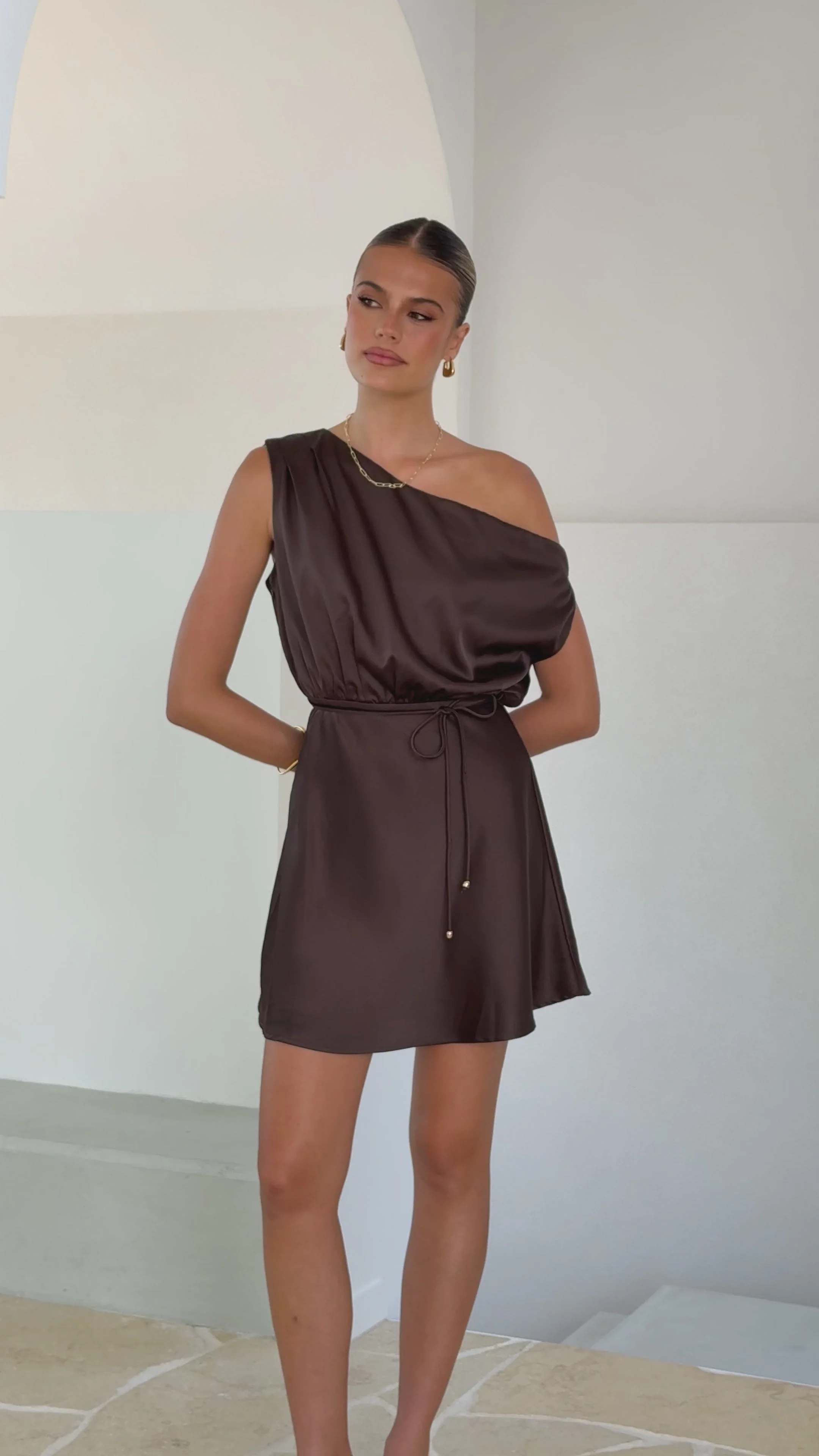 Prudence Mini Dress - Brown