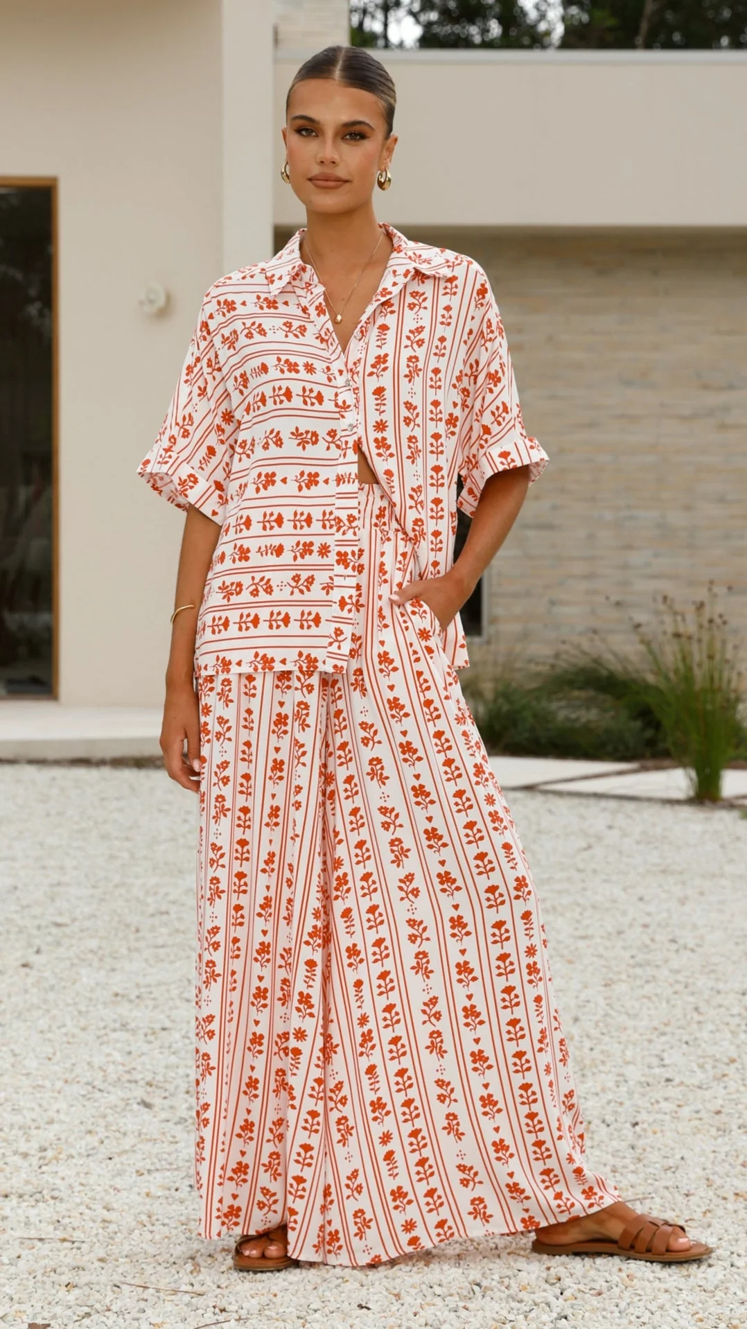 Avery Wide Leg Pants - Floral Love