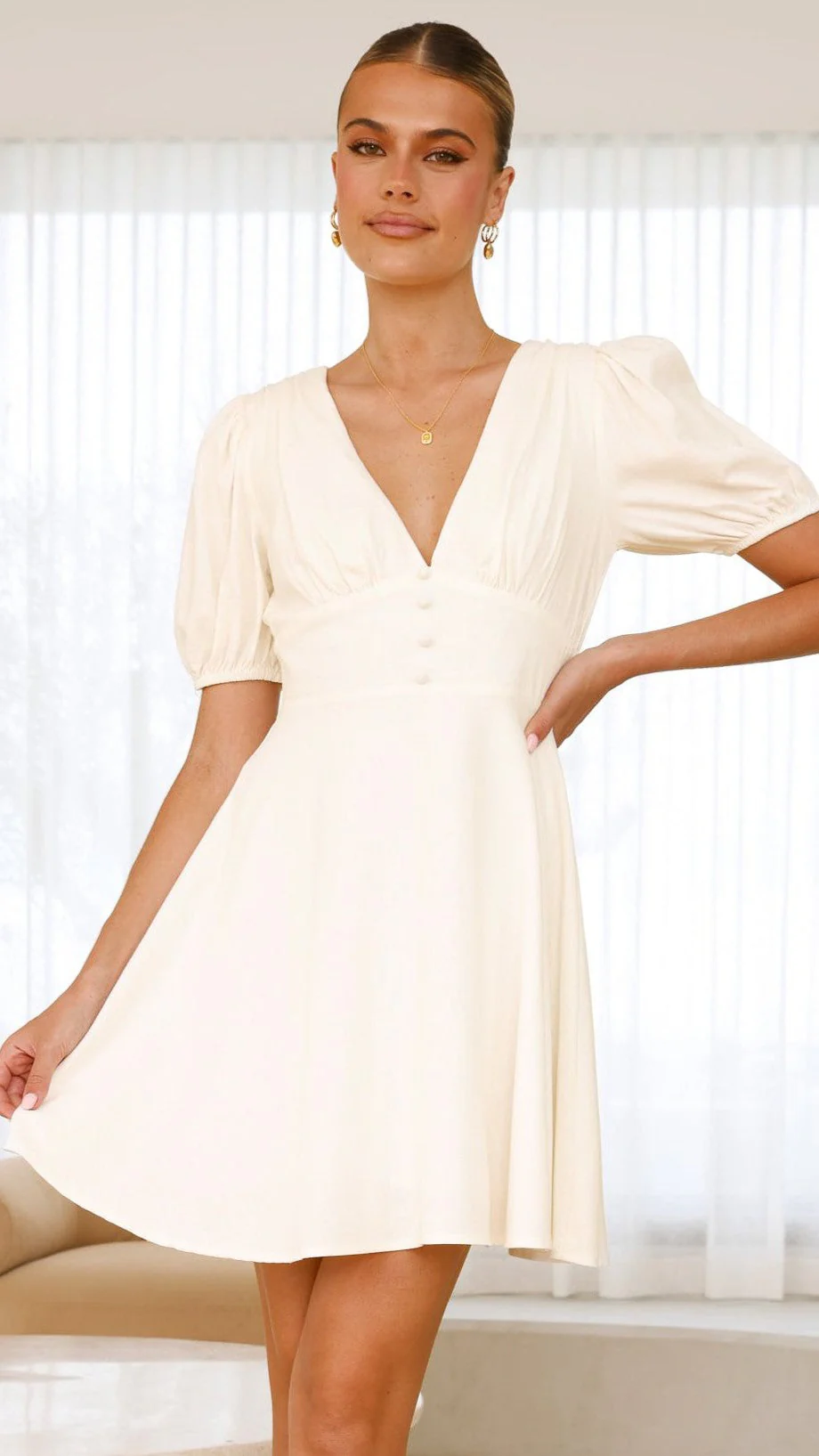 Melea Mini Dress - Off White