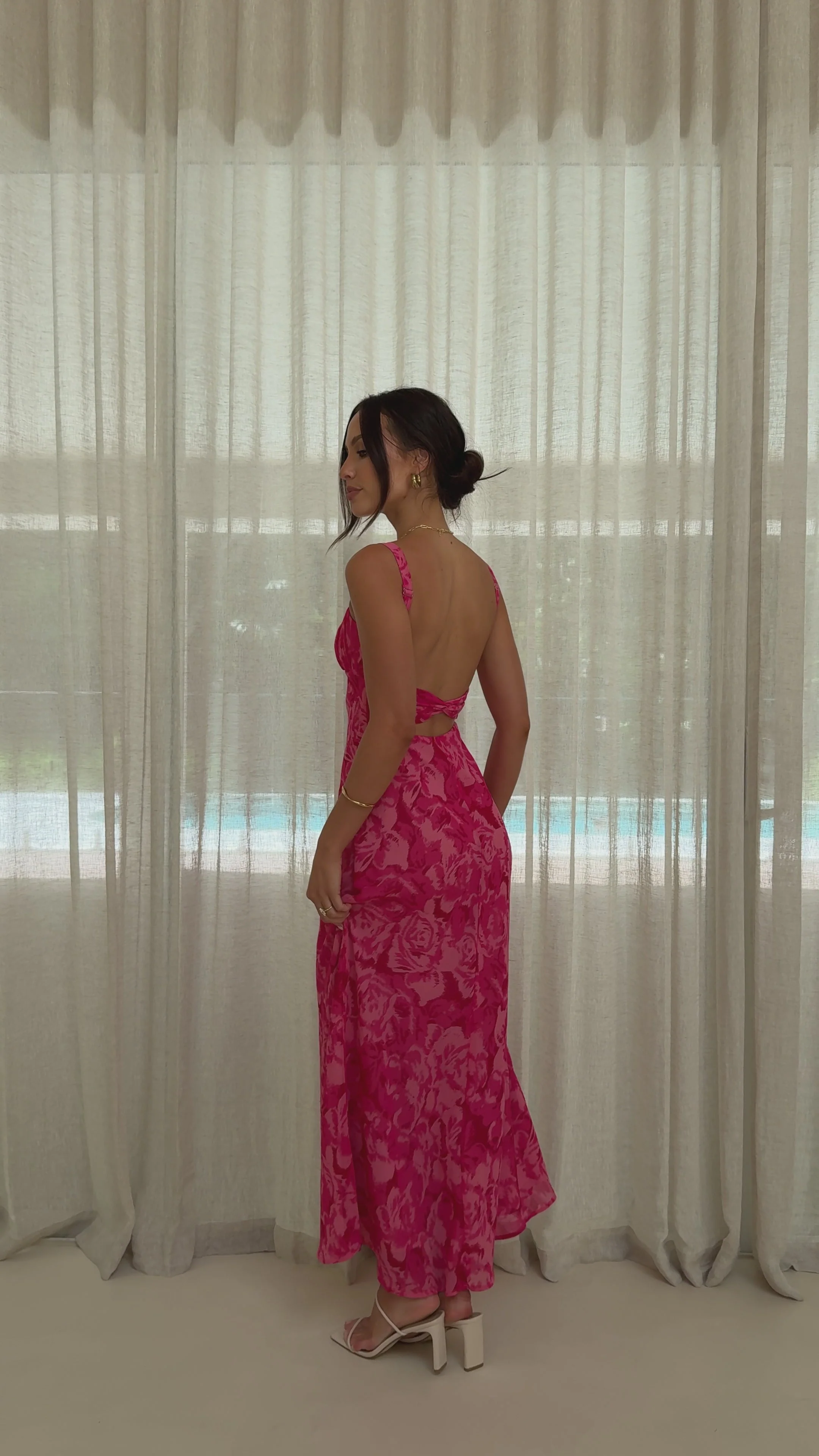 Margo Midi Dress - Pink Floral