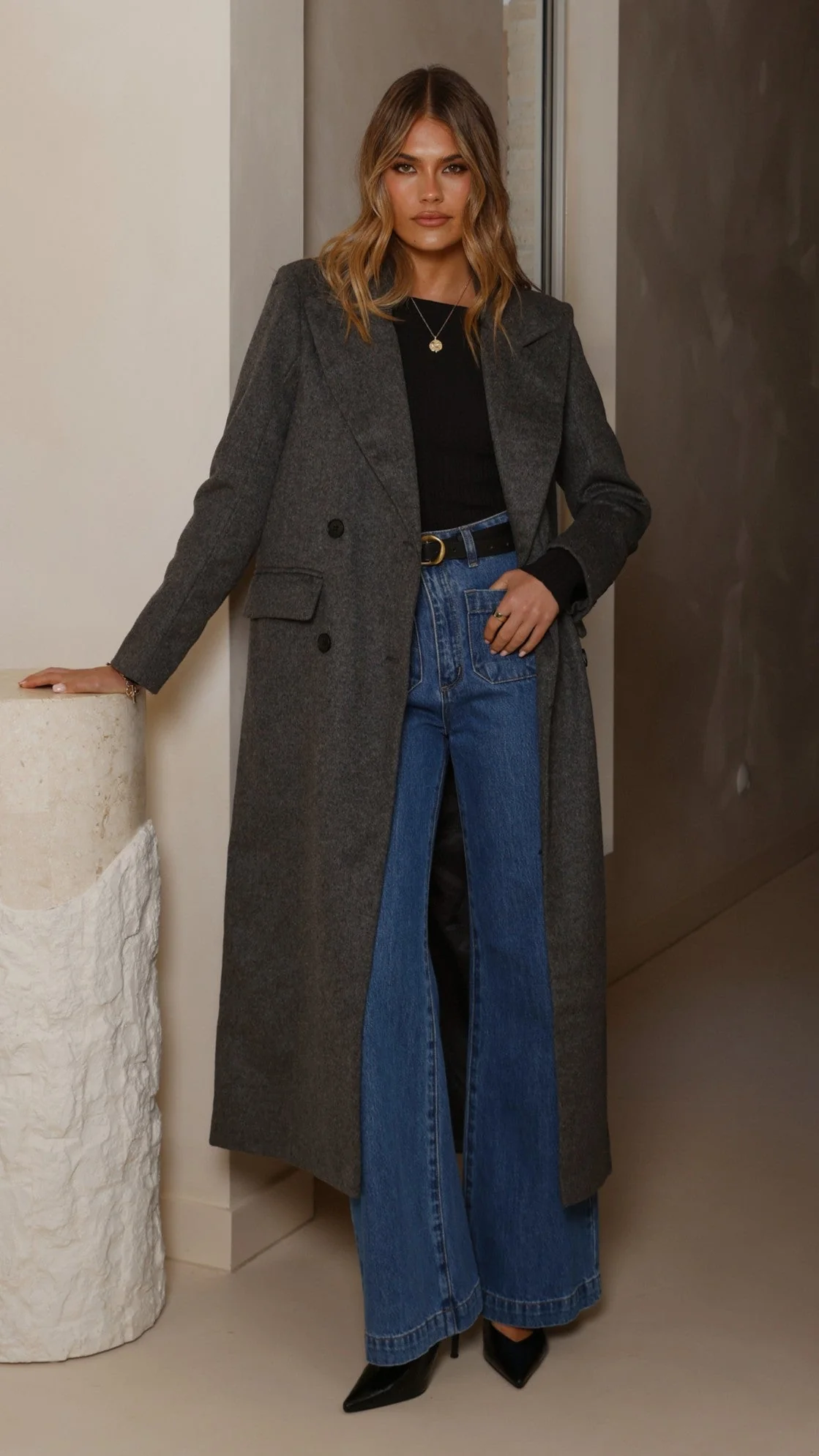 MVN - Lost In New York Coat - Charcoal