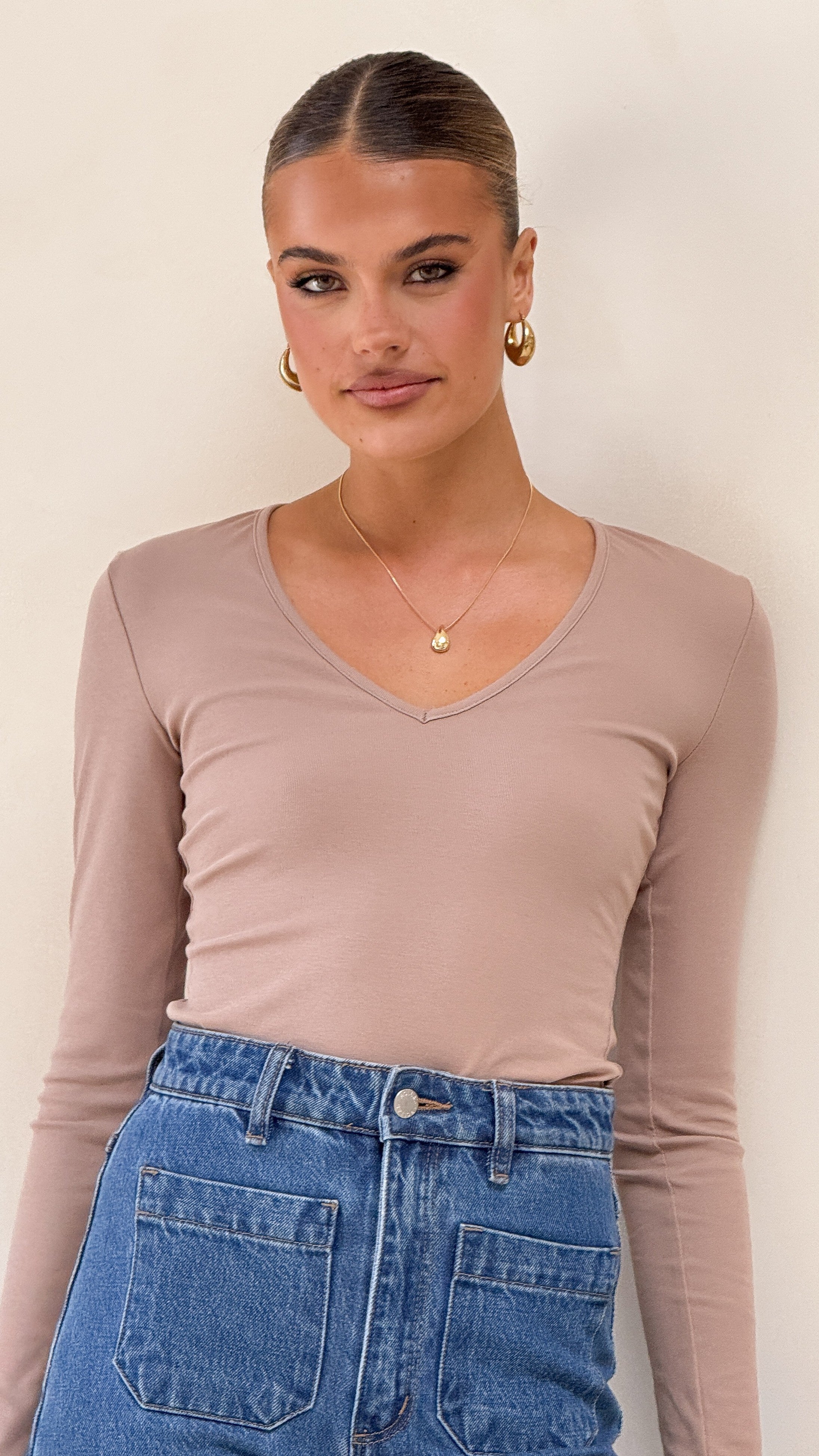 Vienna Long Sleeve Top - Mocha