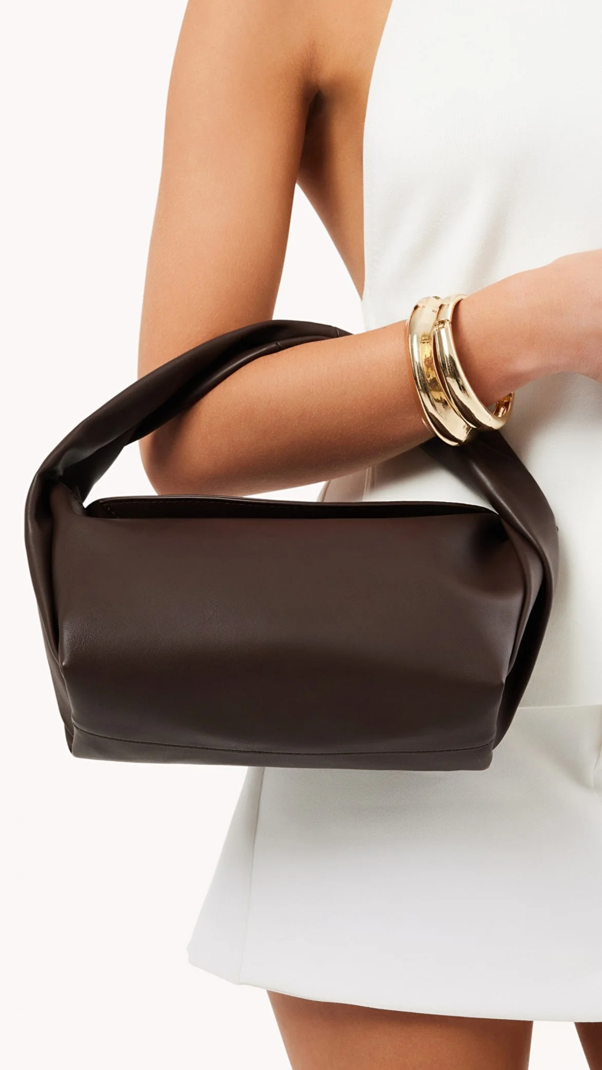 Olive Handle Bag - Chocolate