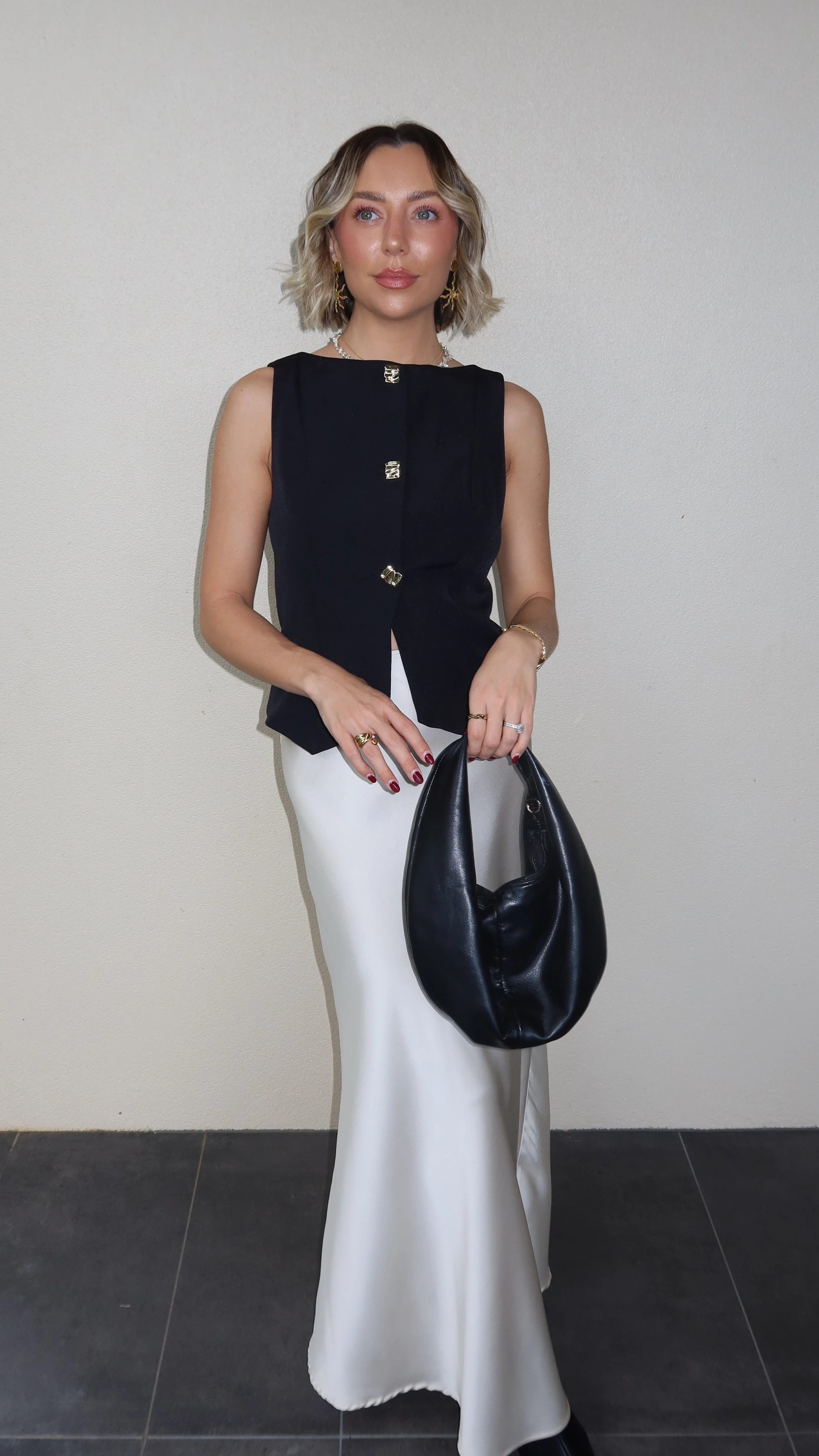 Darina Bias Cut Maxi Skirt - Champagne