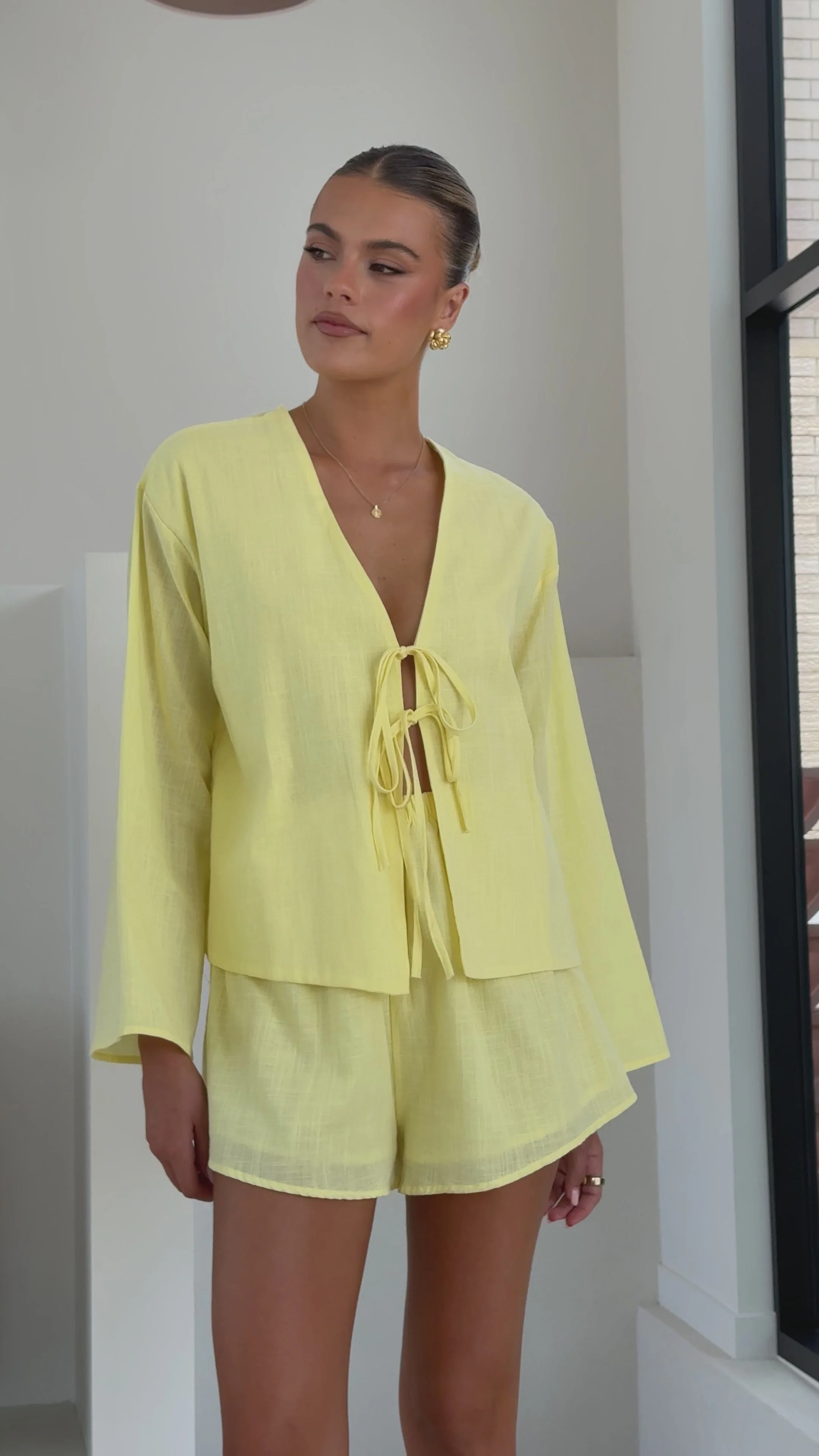 Iveena Top and Shorts Set - Yellow