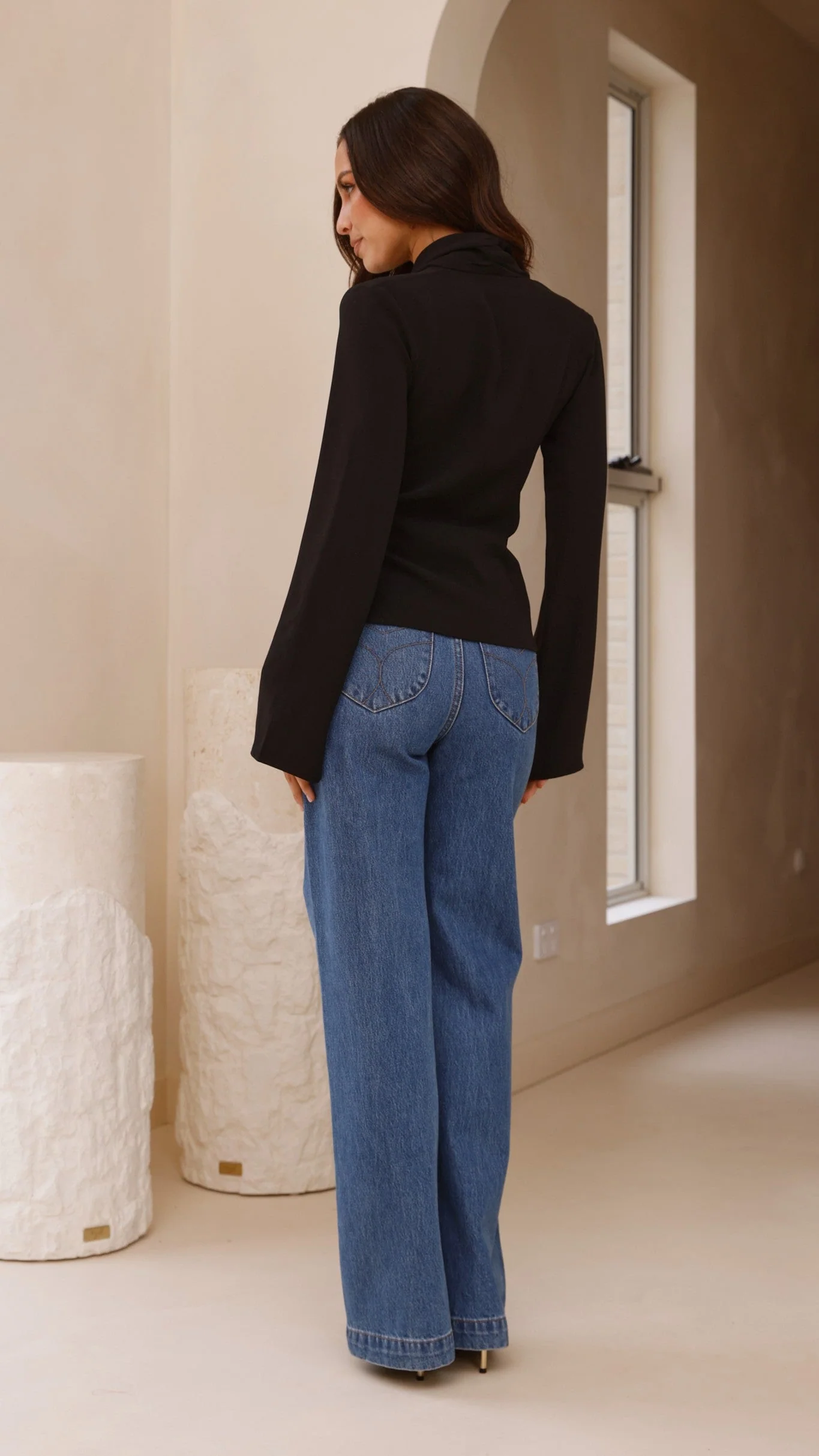 Lani Open Front Top - Black