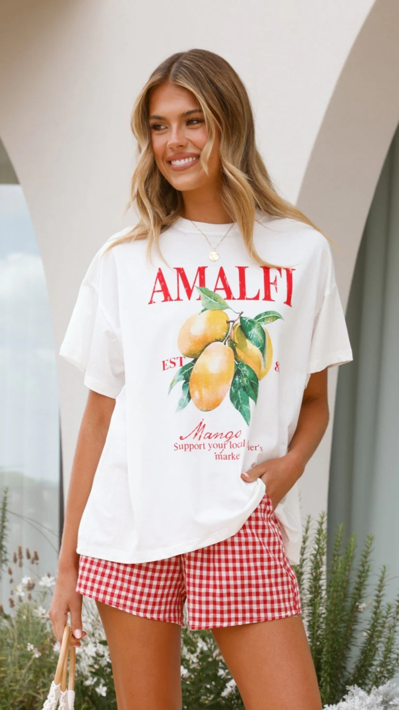Amalfi Top and Shorts Set - Gingham Mango