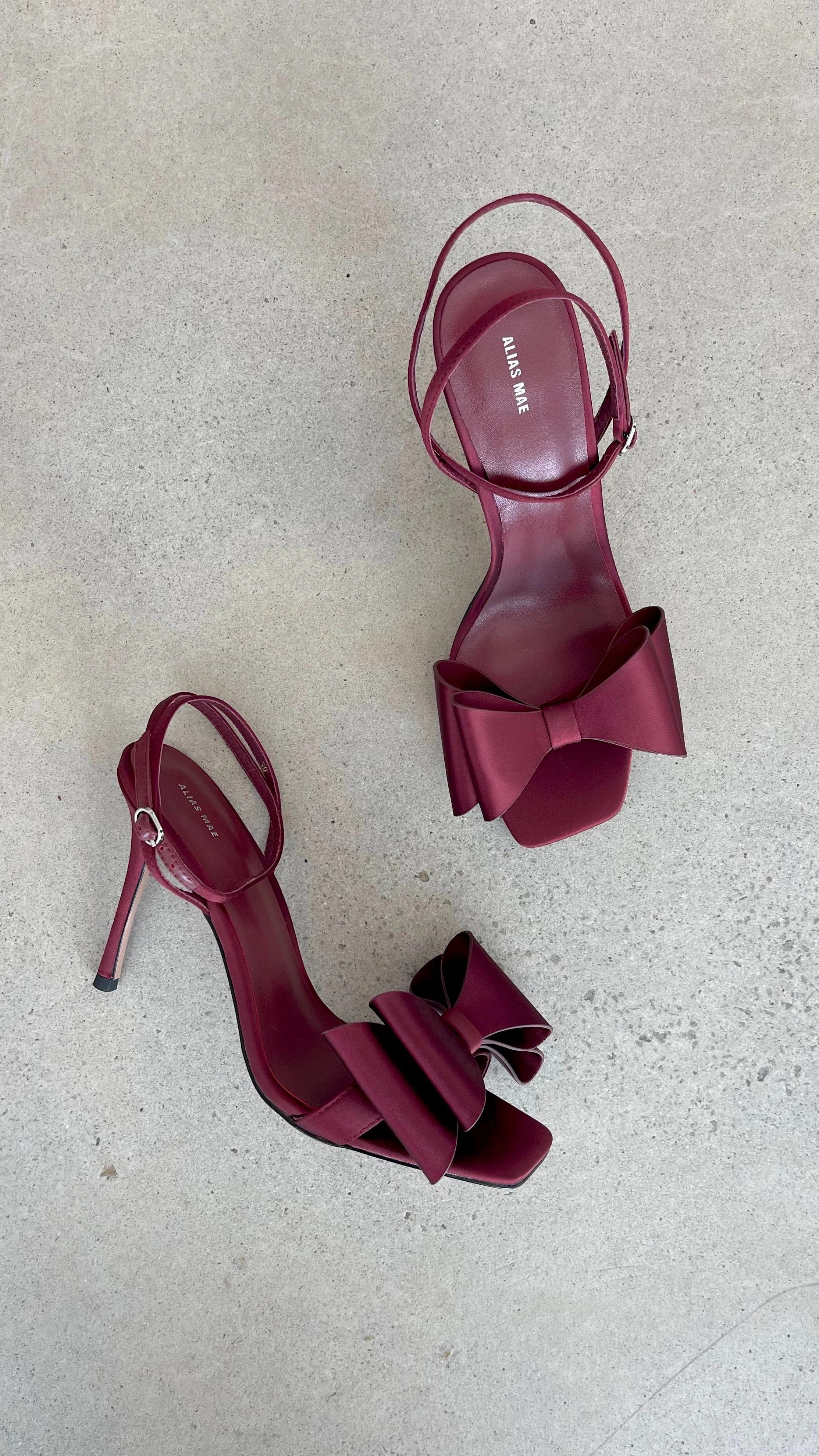 Gabby Heel - Burgundy Satin