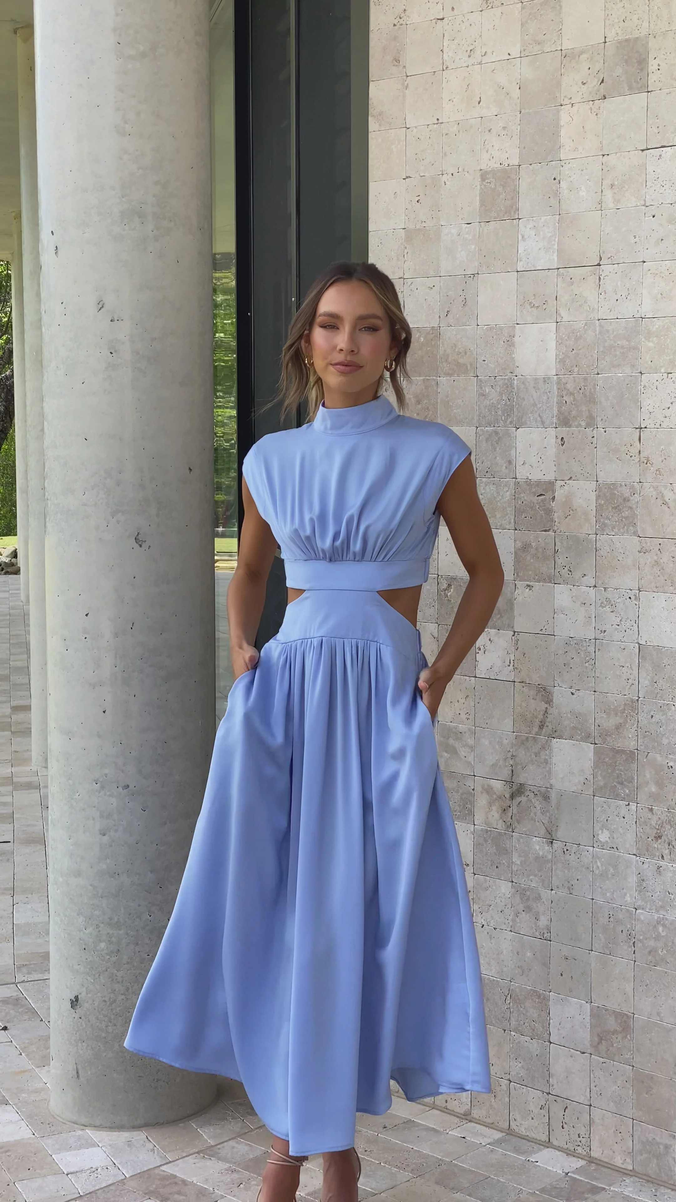 Cindie Midi Dress - Blue